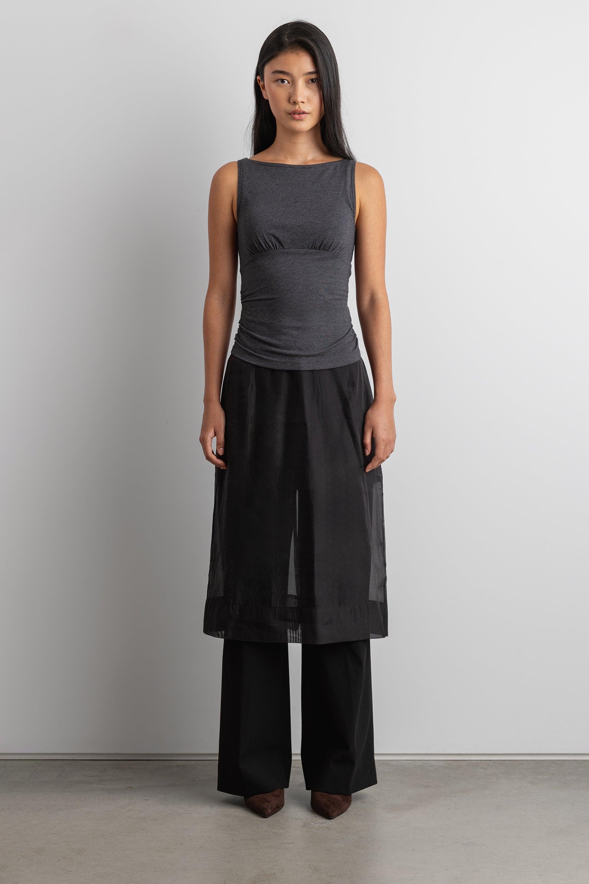 SHEER ORGANZA MIDI SKIRT by OAK + FORT