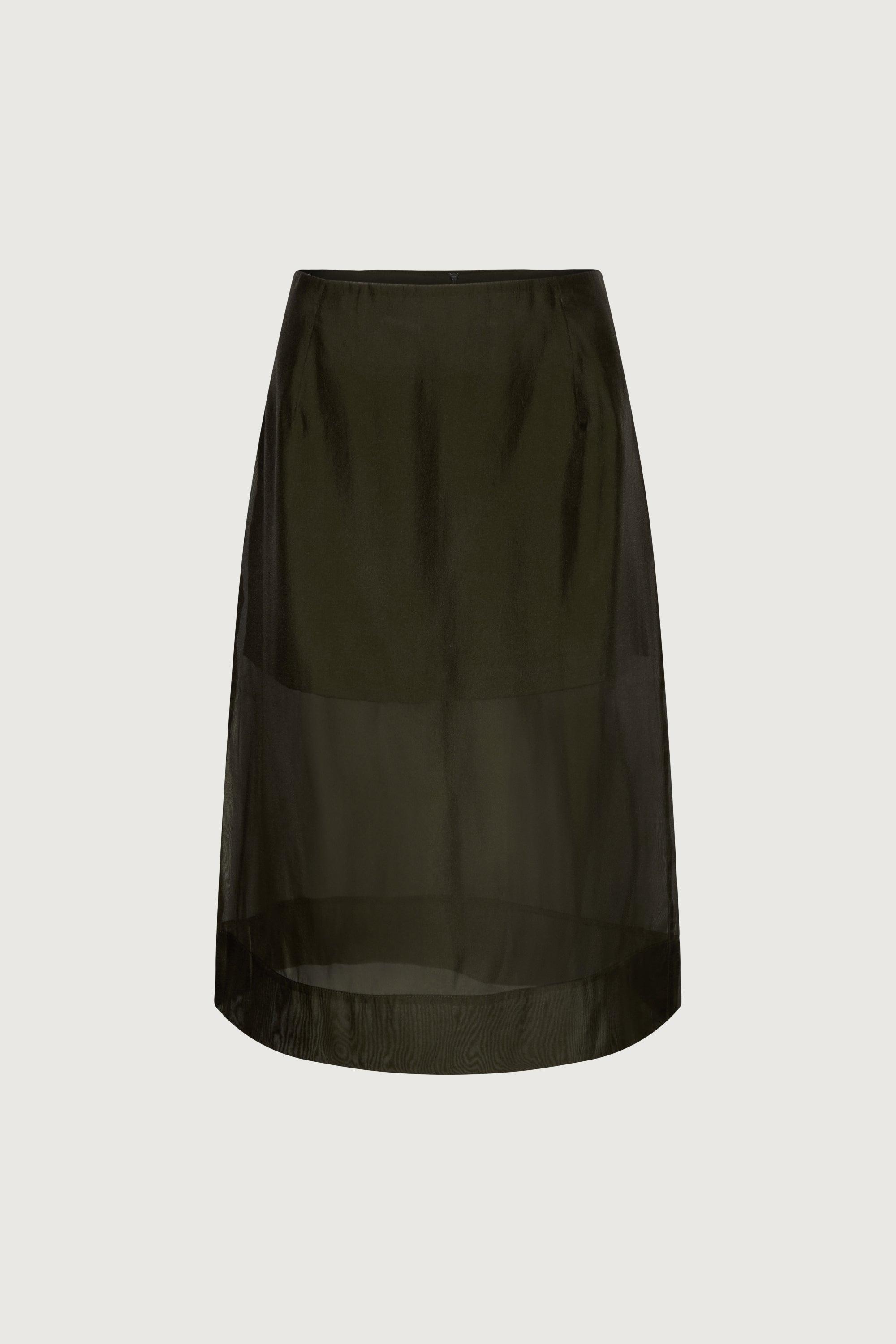 SHEER ORGANZA MIDI SKIRT by OAK + FORT