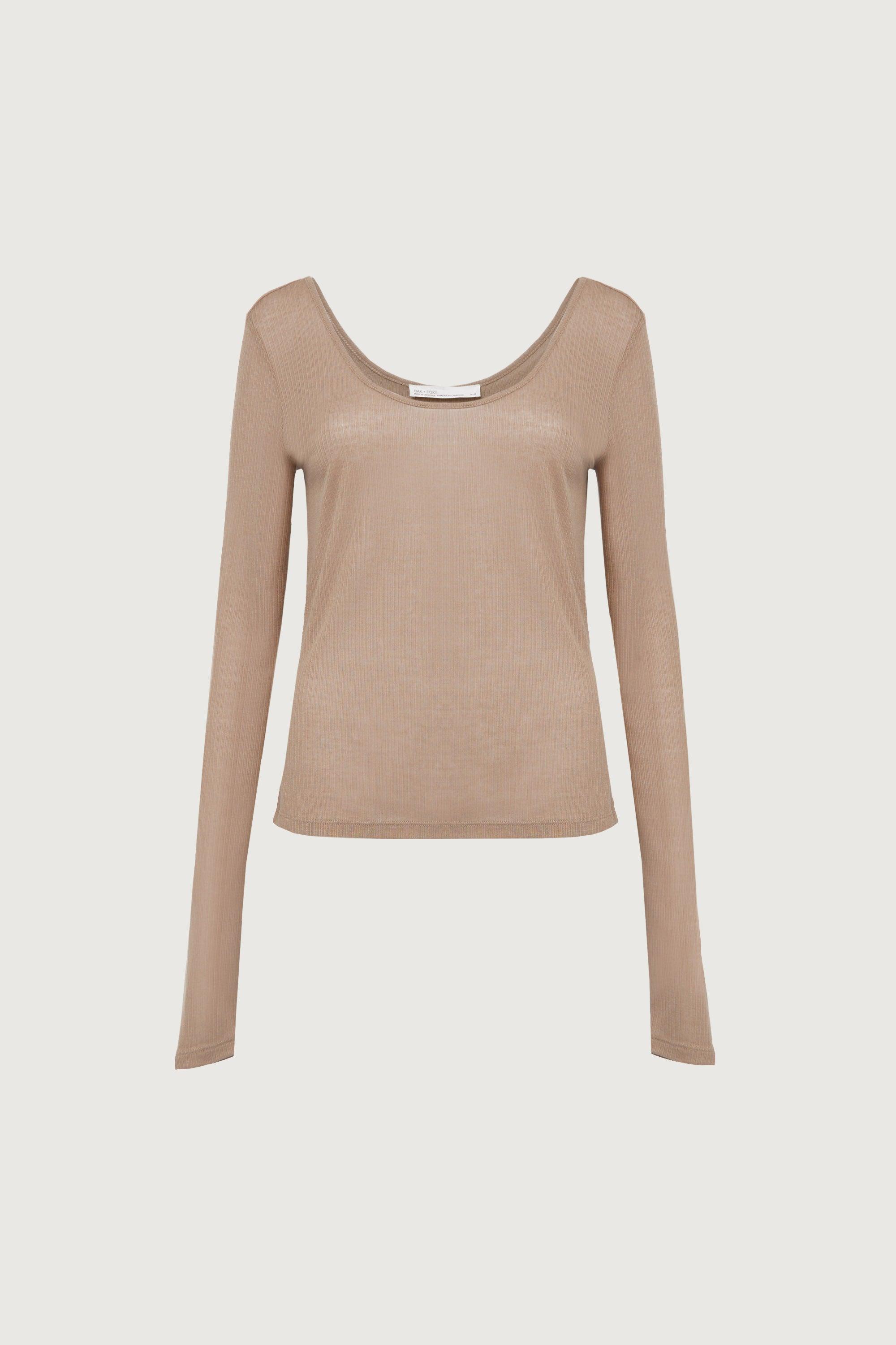 SHEER SCOOP NECK LONG SLEEVE TOP by OAK + FORT