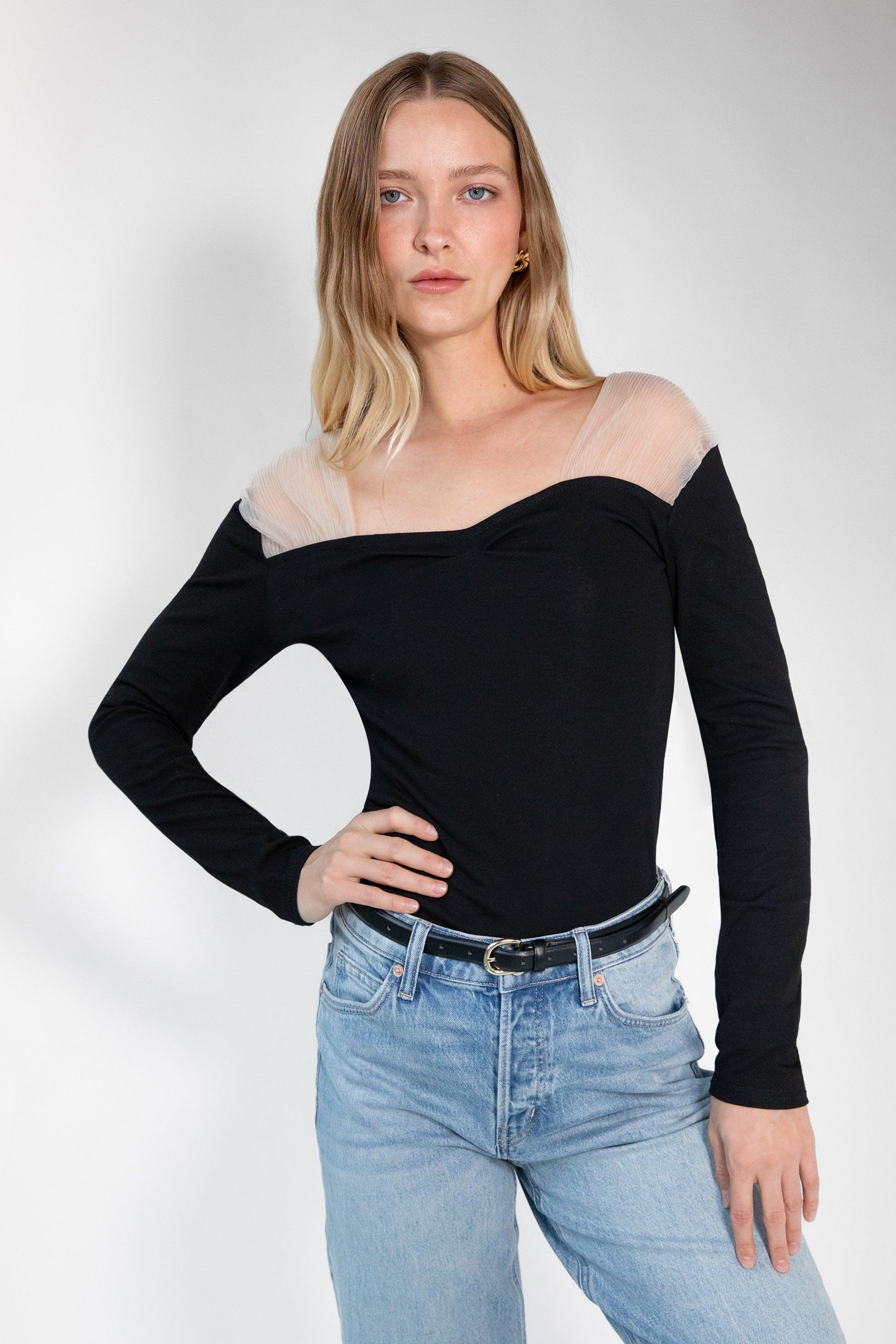 SHEER SHOULDER TOP by OAK + FORT