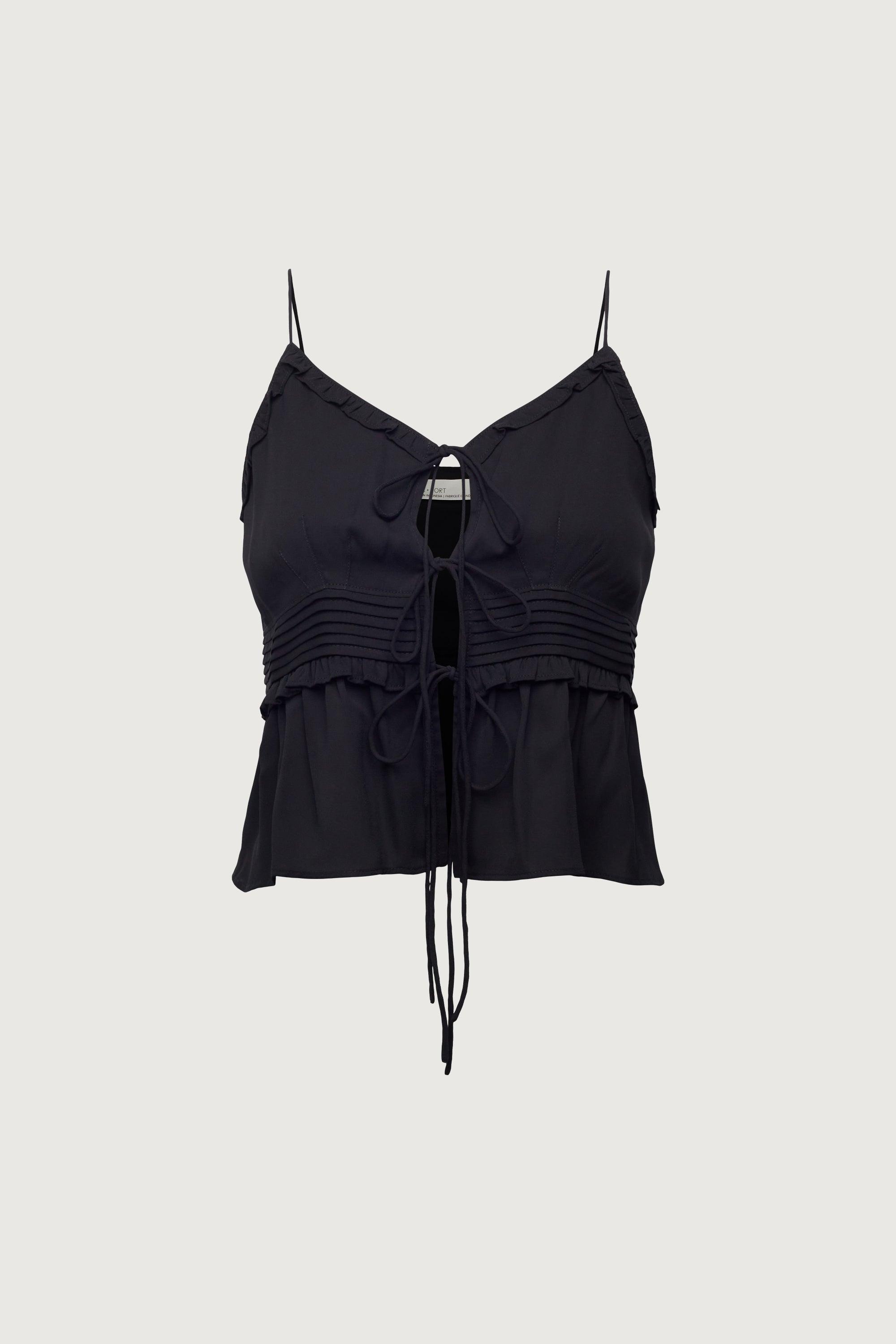 SHEER TIE-FRONT TANK TOP by OAK + FORT