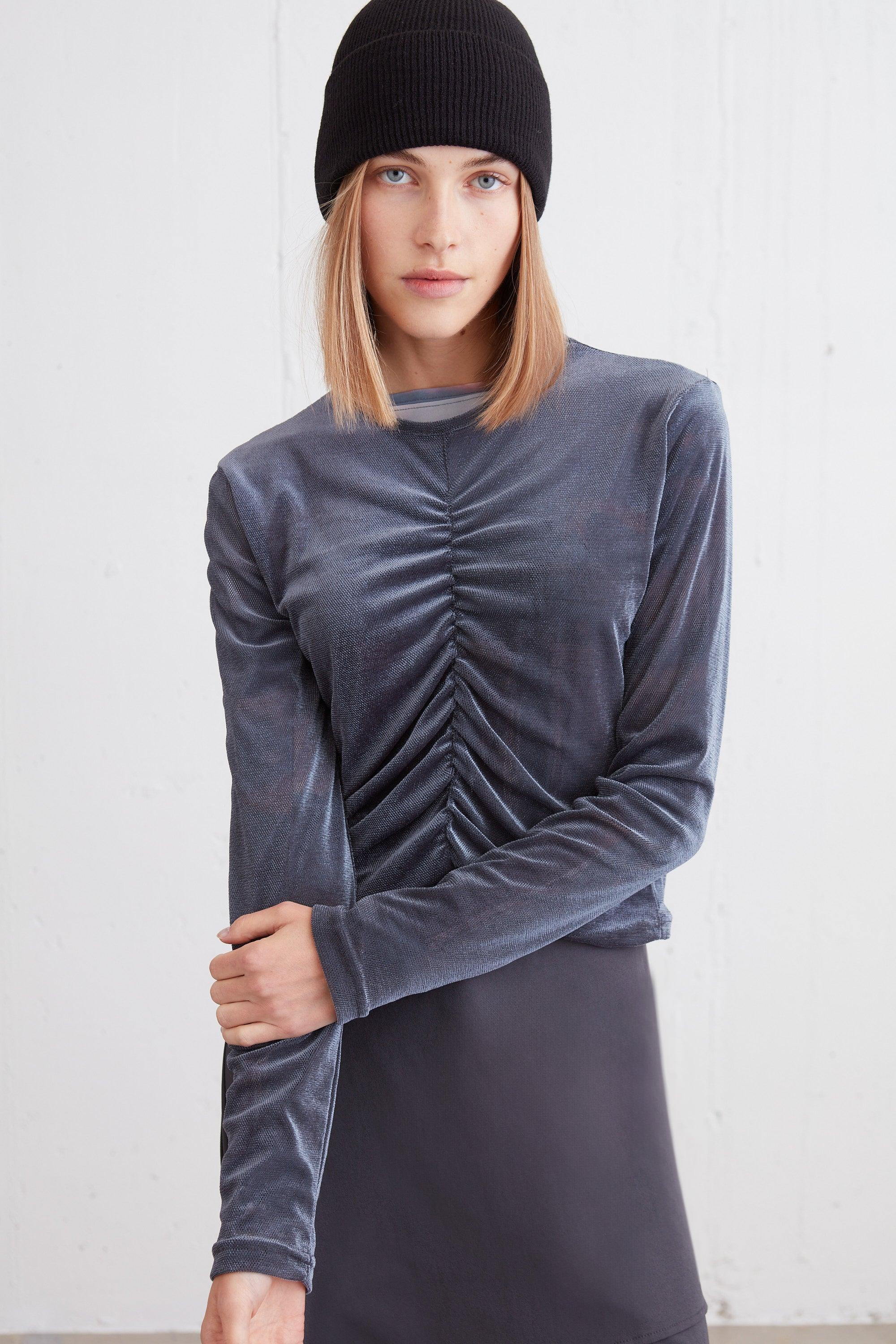 SHINY TOP WITH FRONT GATHER DETAIL by OAK + FORT
