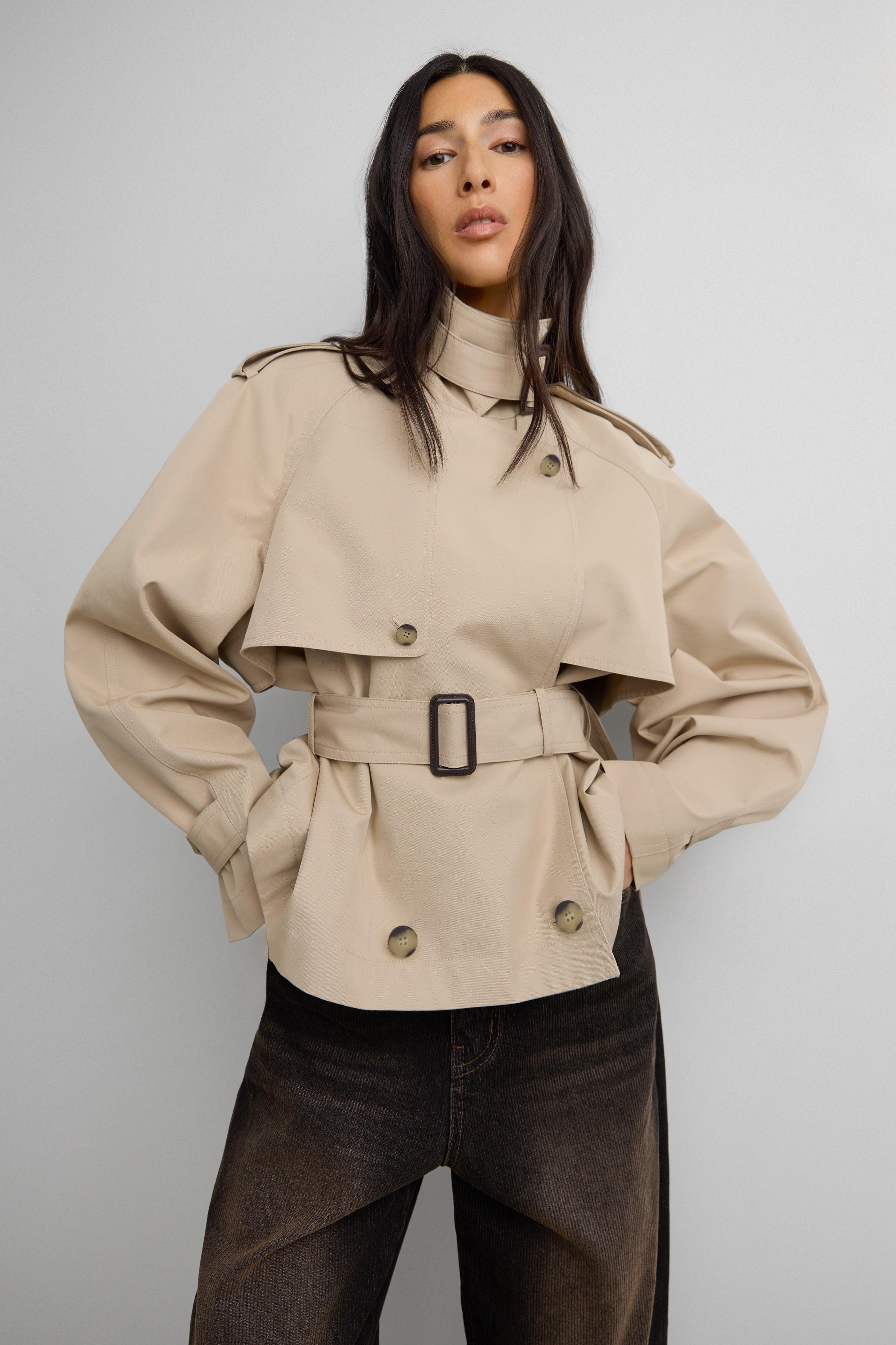 SHORT BELTED TRENCH COAT by OAK + FORT