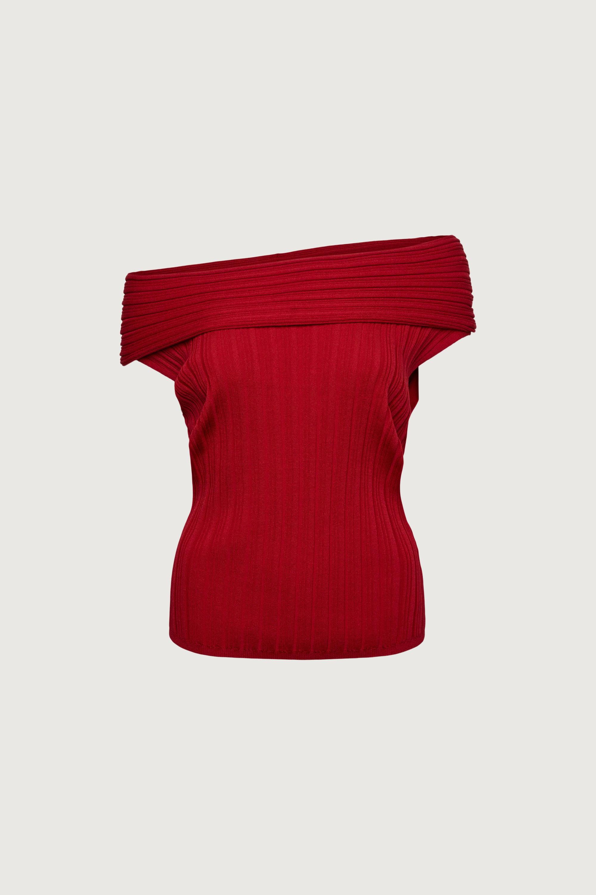 SHORT SLEEVE OFF THE SHOULDER KNIT SWEATER by OAK + FORT