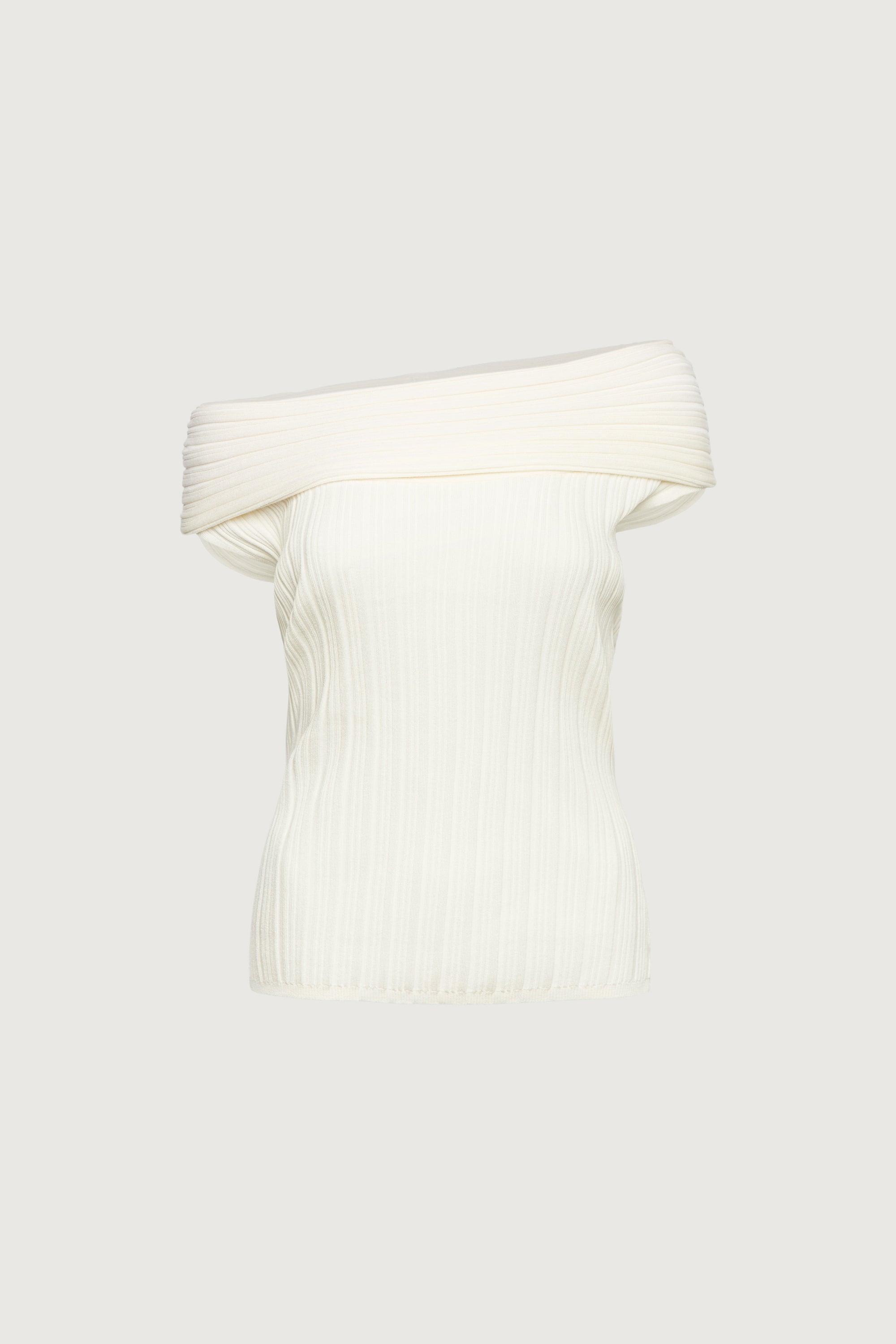 SHORT SLEEVE OFF THE SHOULDER KNIT SWEATER by OAK + FORT