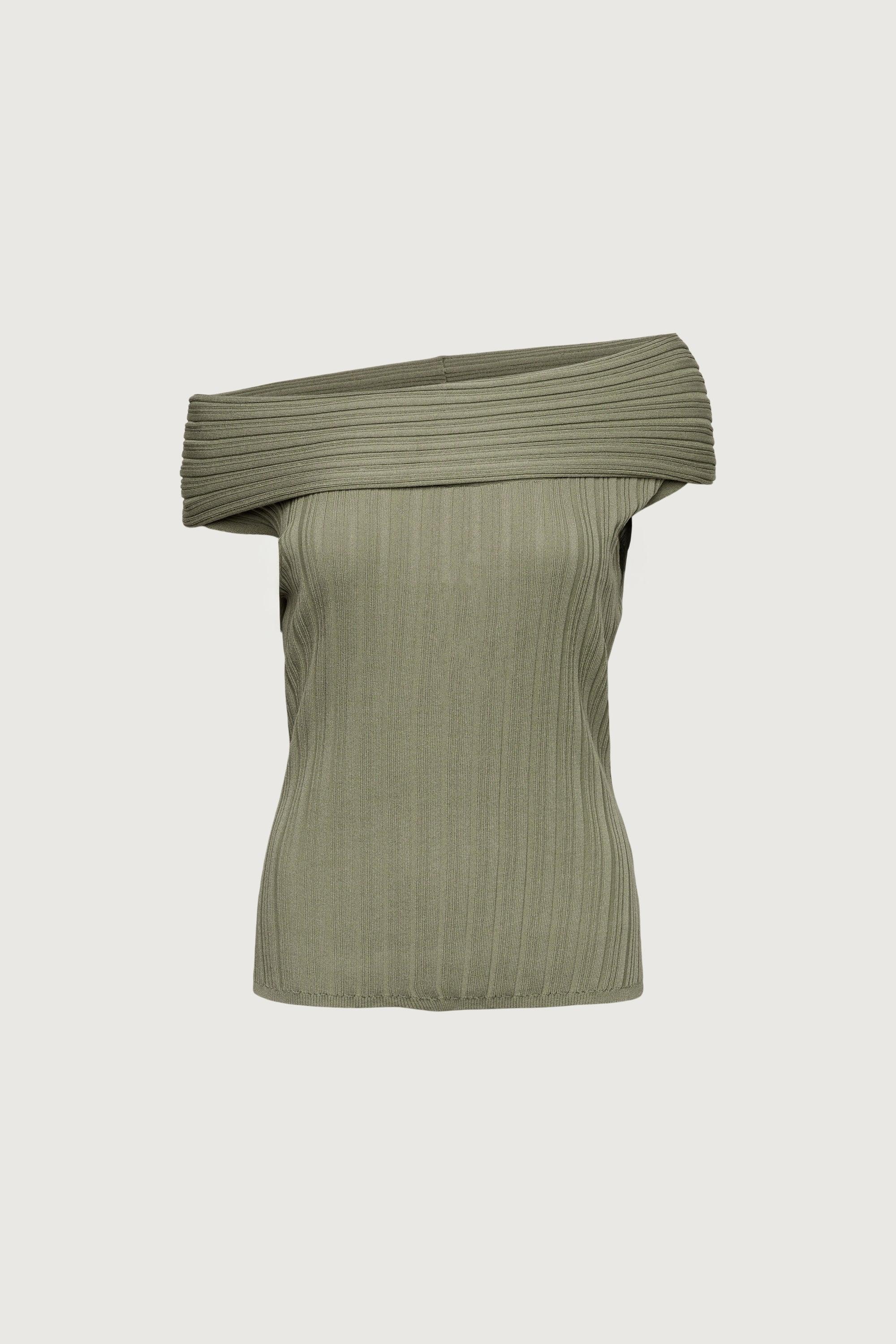 SHORT SLEEVE OFF THE SHOULDER KNIT SWEATER by OAK + FORT