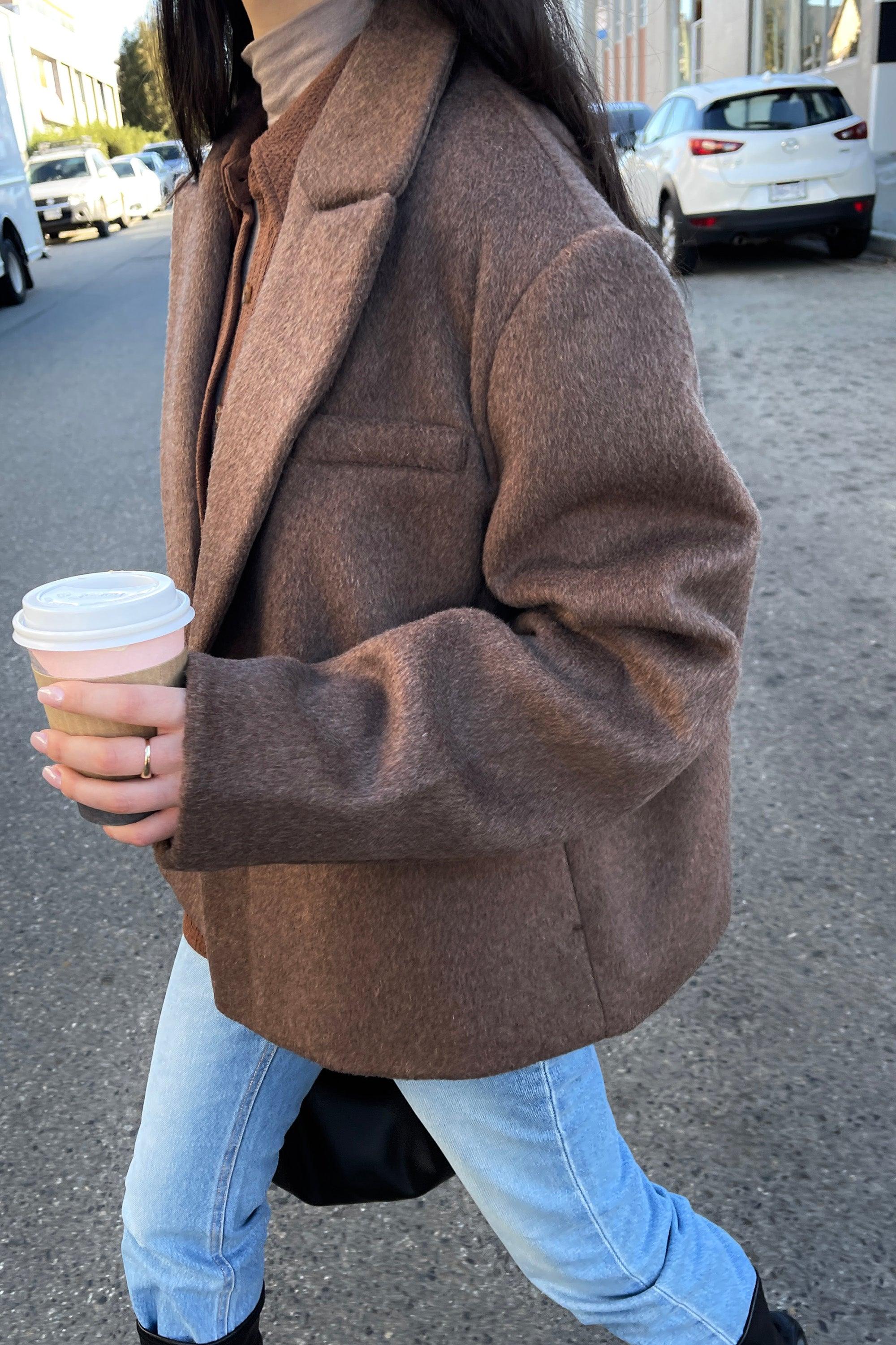 SHORT WOOL BLEND COAT by OAK + FORT