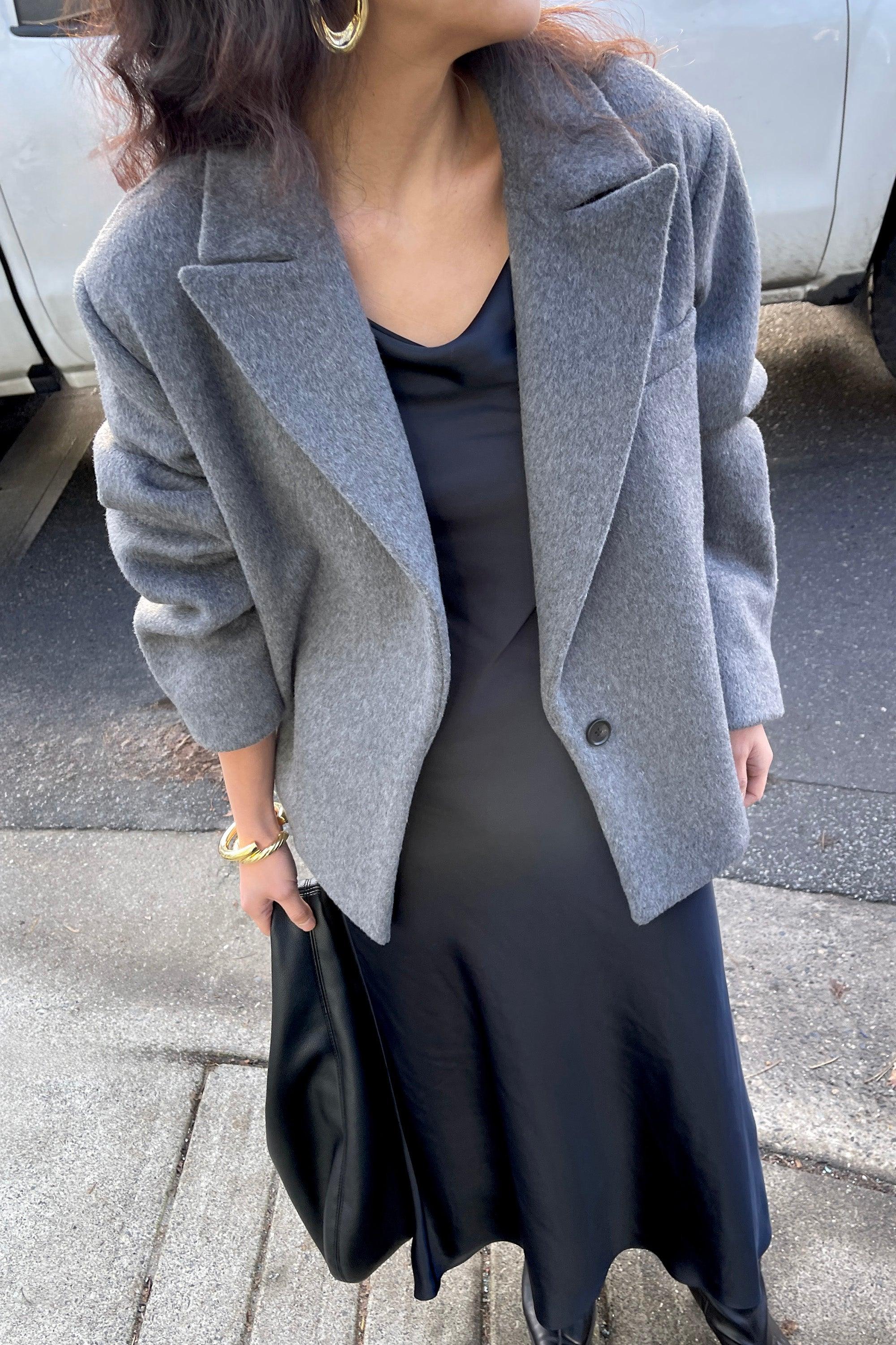 SHORT WOOL BLEND COAT by OAK + FORT