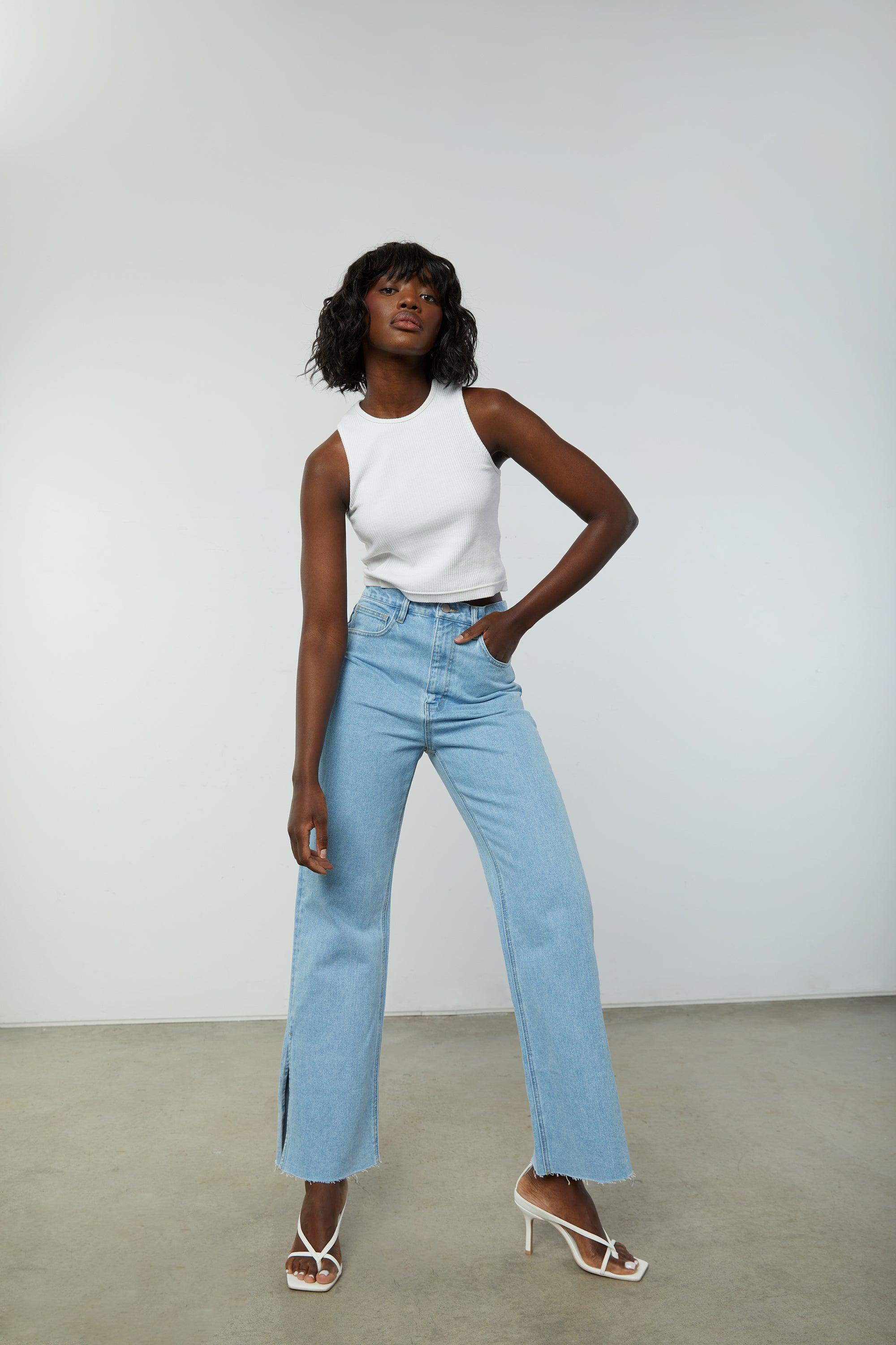 SIDE SLIT JEANS by OAK + FORT