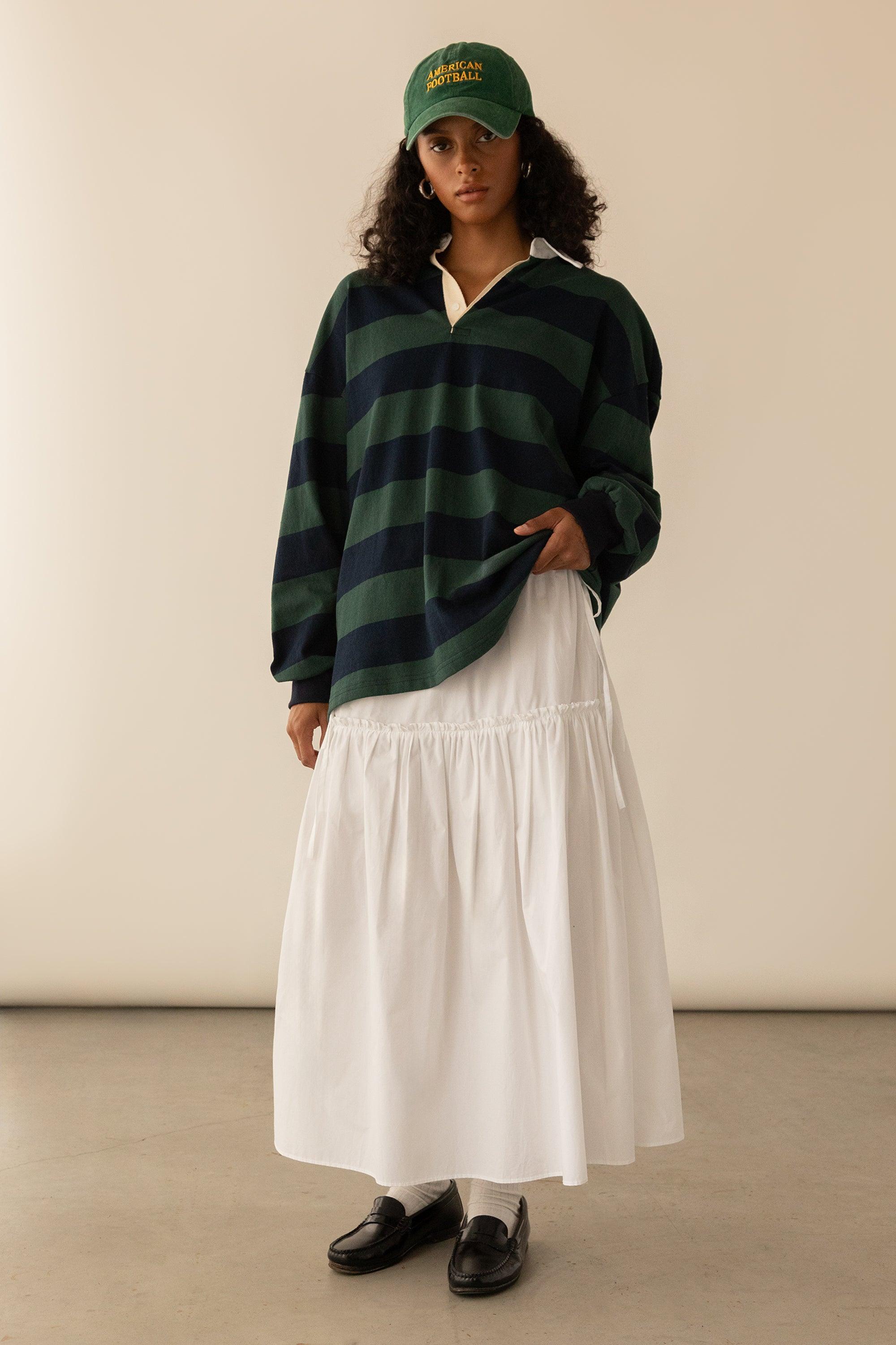 SIDE TIE TIERED SKIRT by OAK + FORT