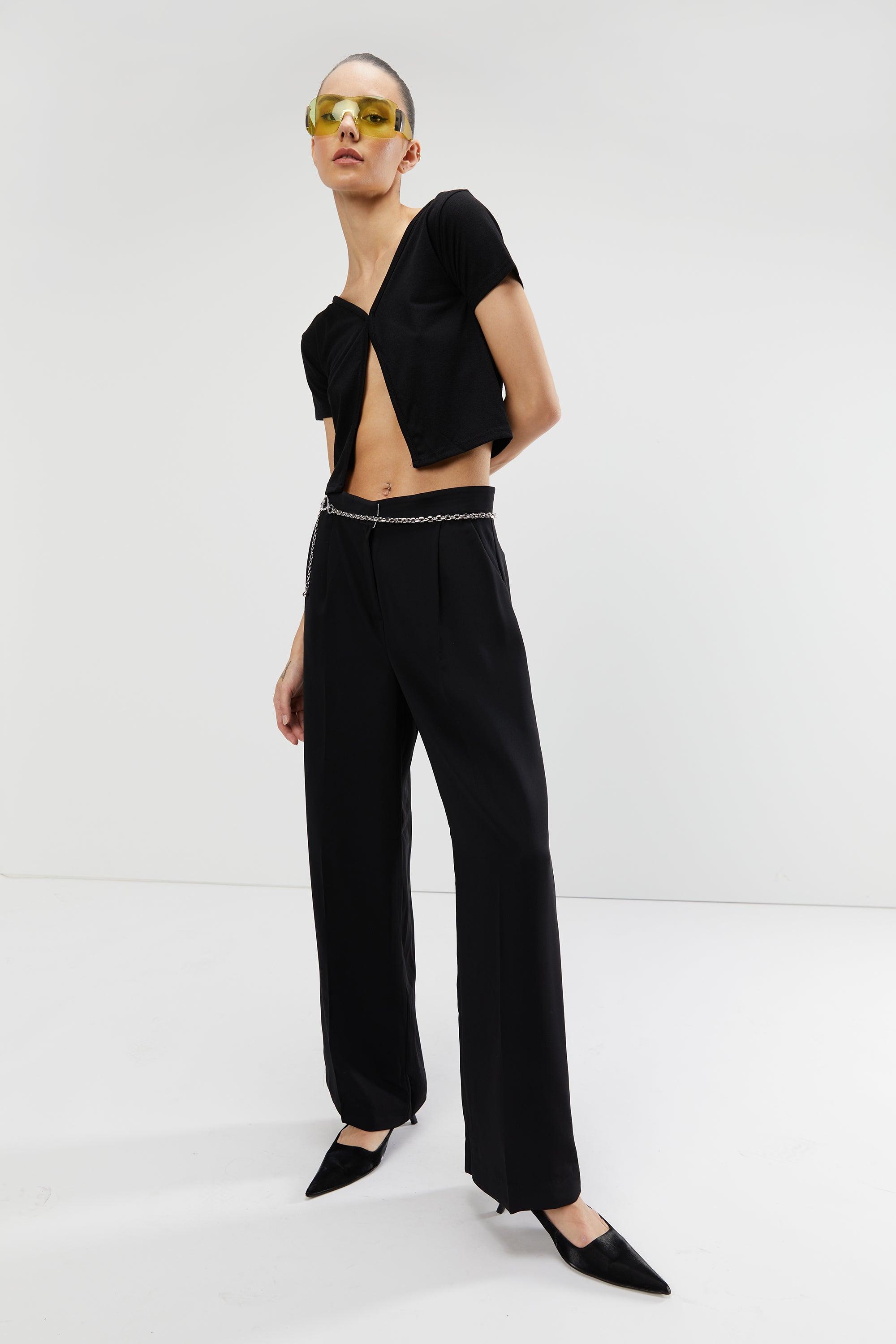 SINGLE PLEAT WIDE LEG PANT by OAK + FORT