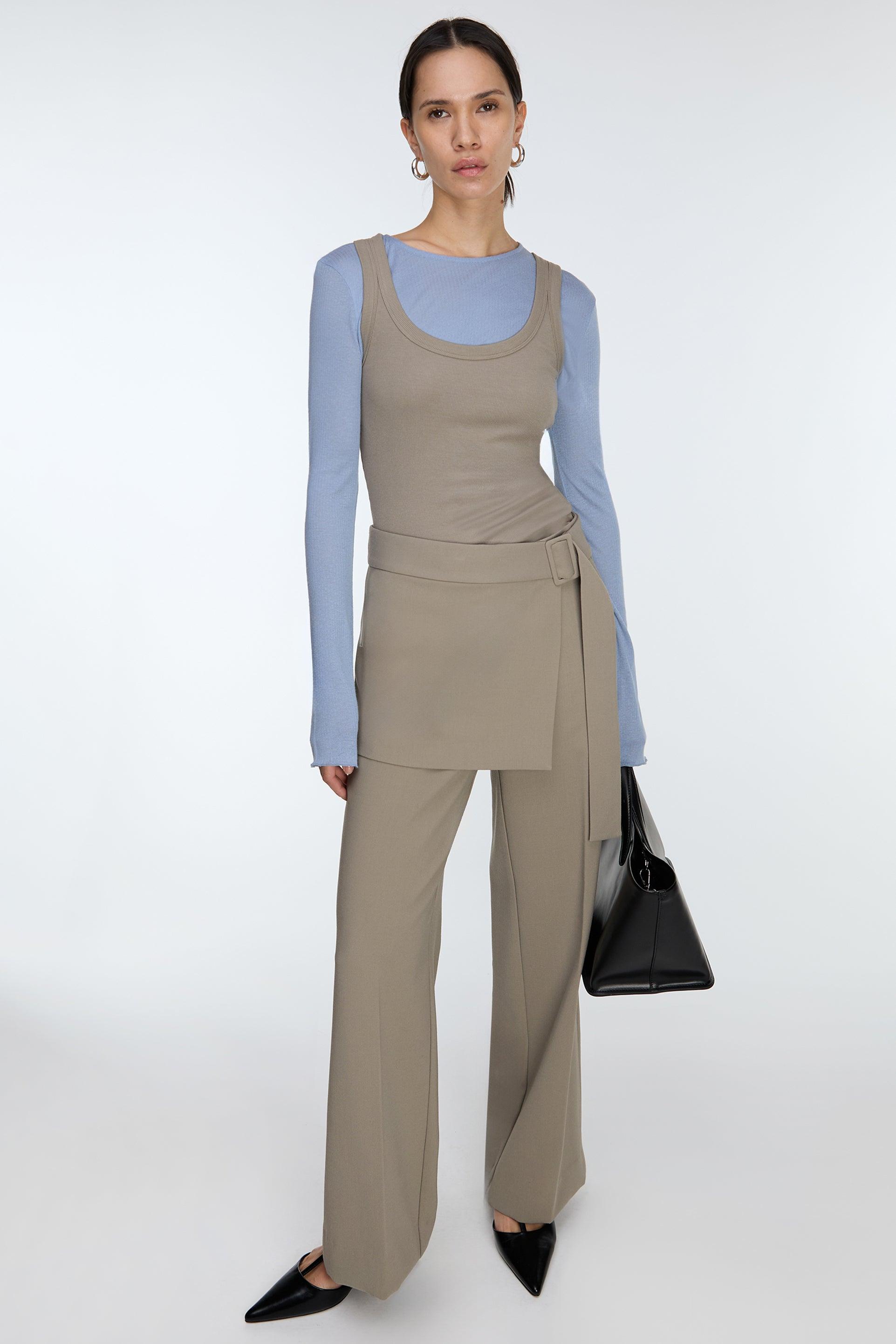 SKIRT-OVERLAY SUITING TROUSER by OAK + FORT