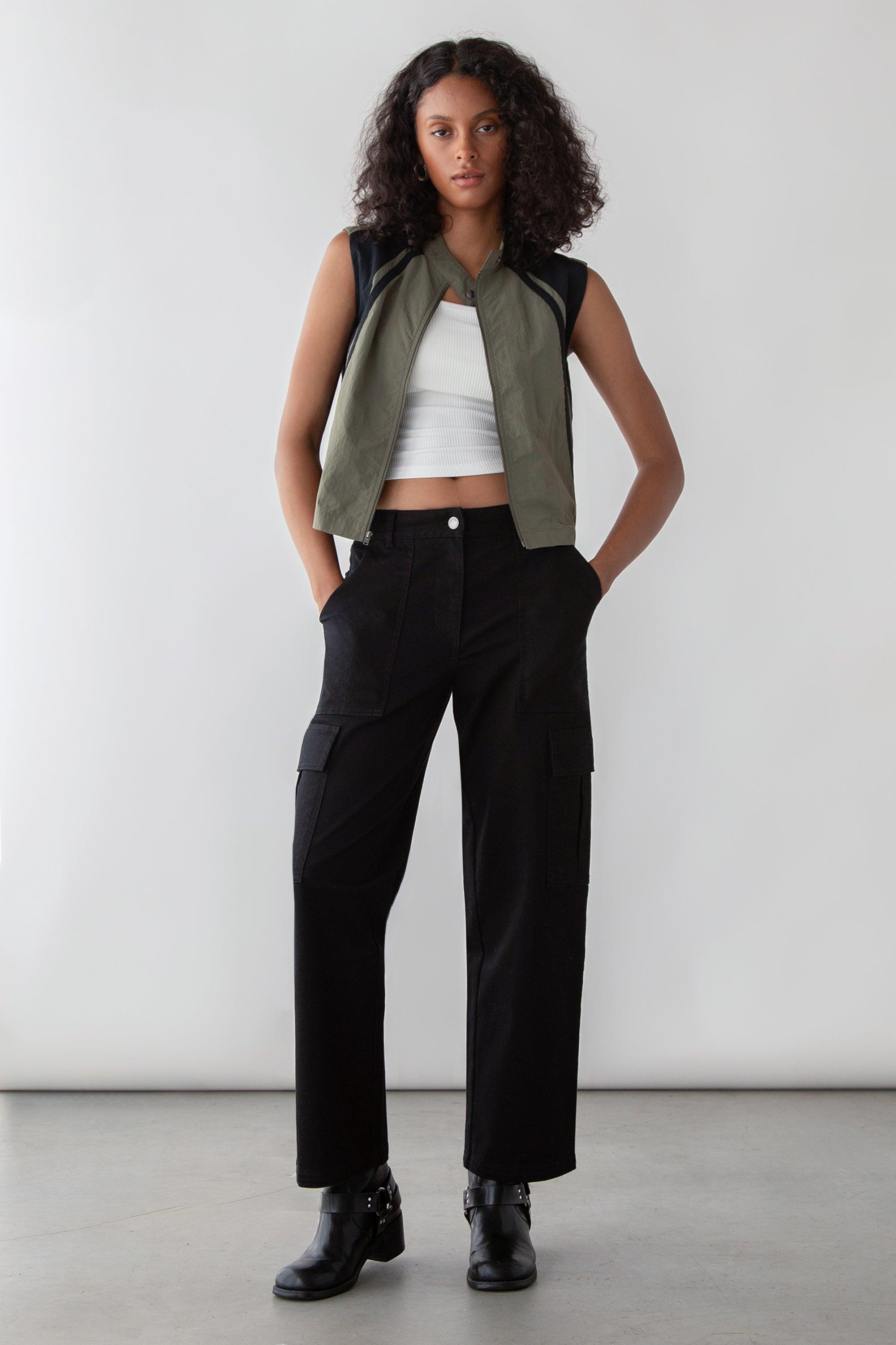 SLEEVELESS NYLON RACER TOP by OAK + FORT