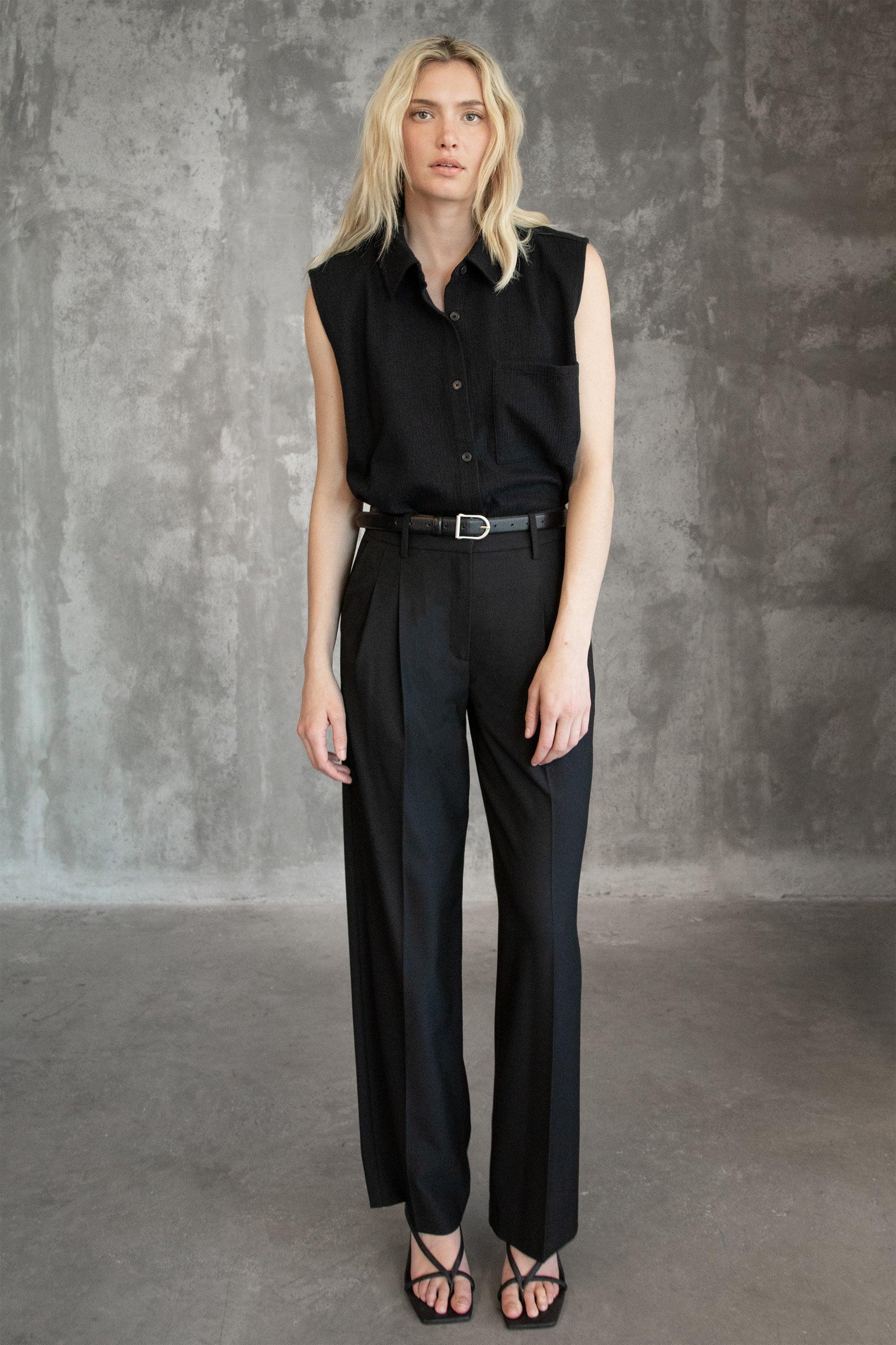 SLEEVELESS OVERSIZED KNIT SHIRT by OAK + FORT