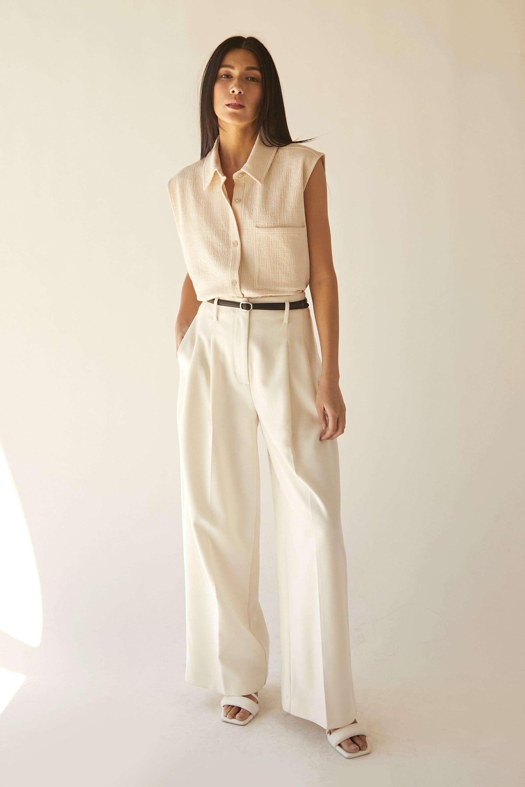 SLEEVELESS OVERSIZED KNIT SHIRT by OAK + FORT