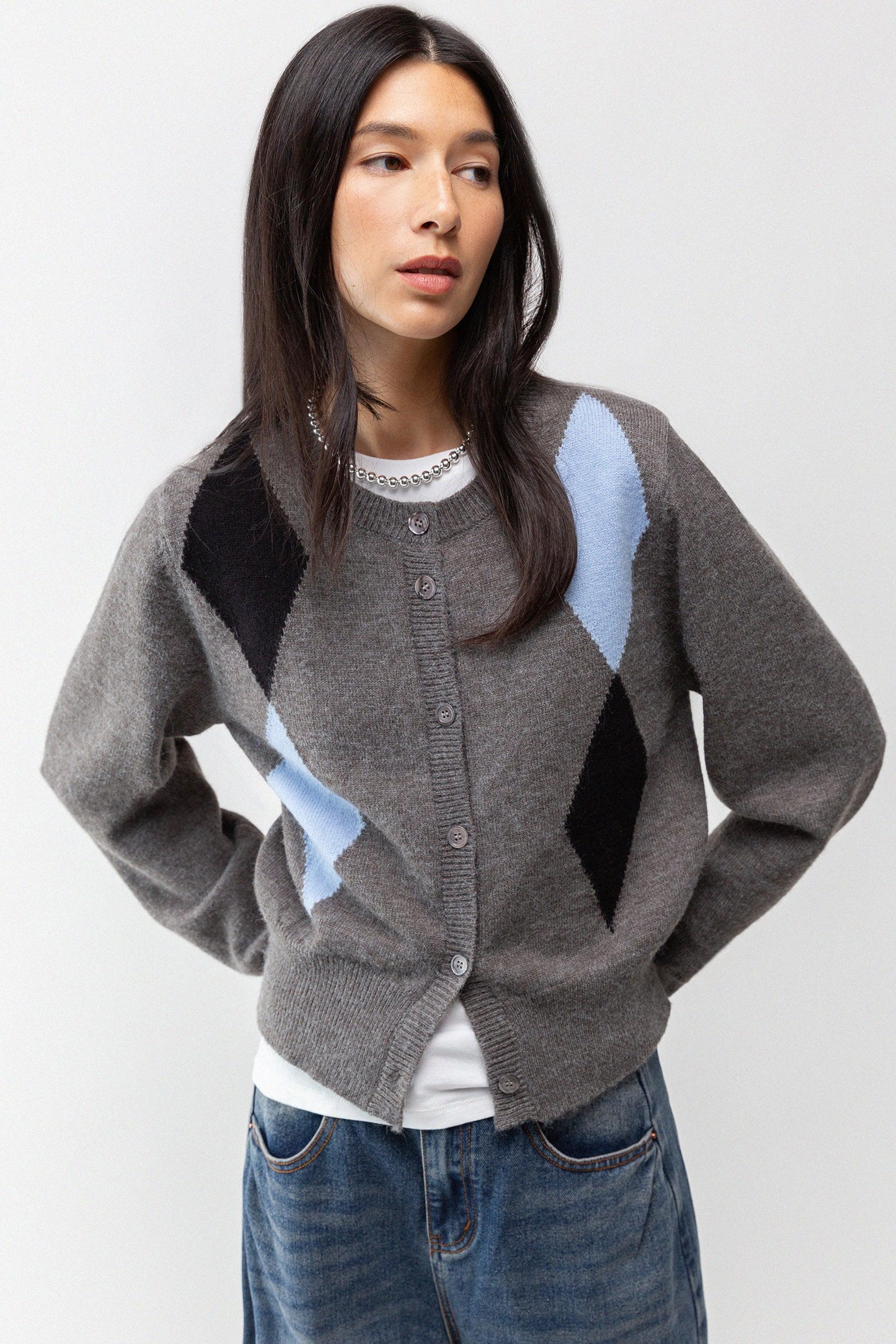 SLIM FIT ARGYLE CARDIGAN by OAK + FORT