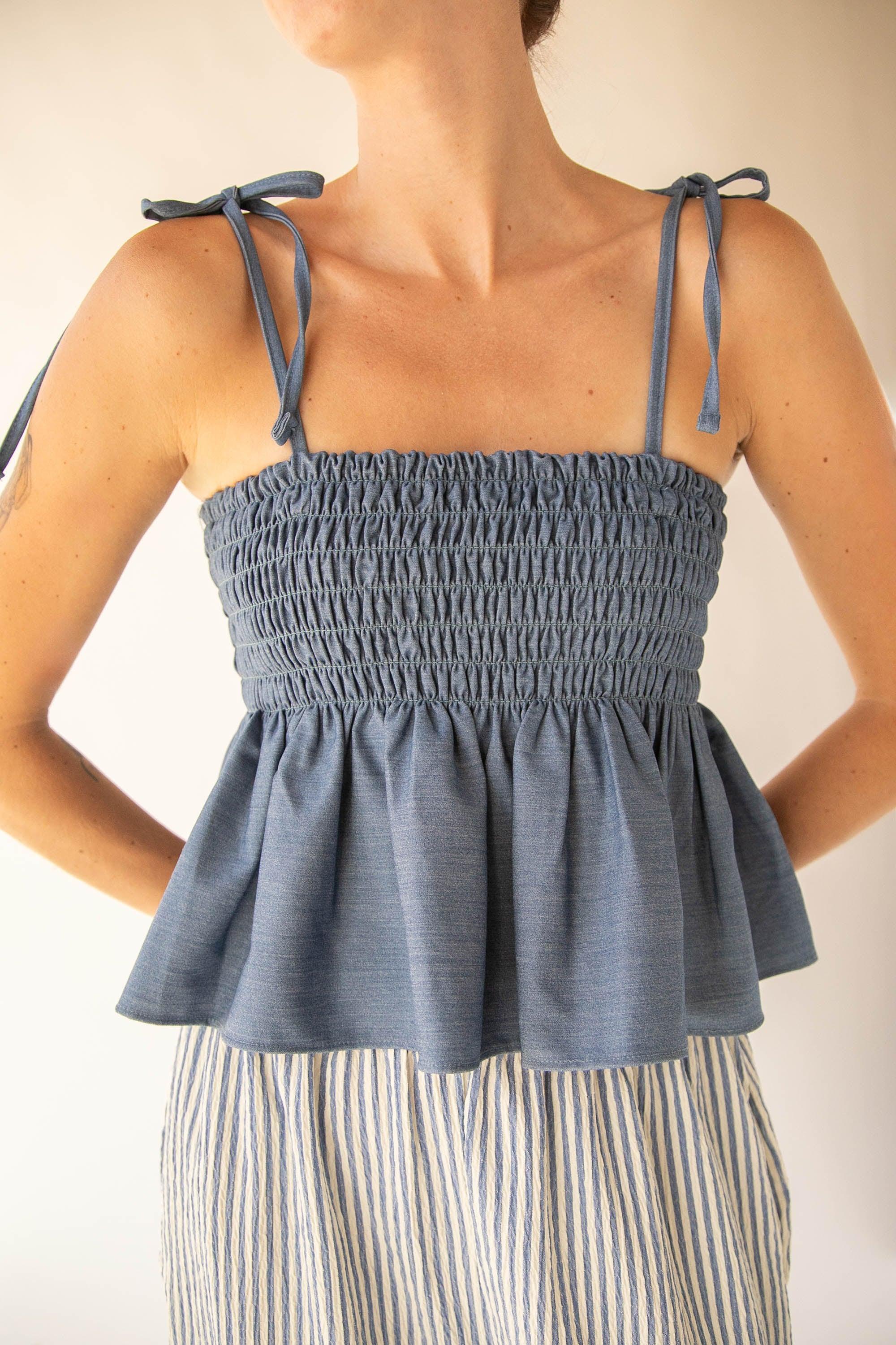 SMOCKED TANK TOP by OAK + FORT