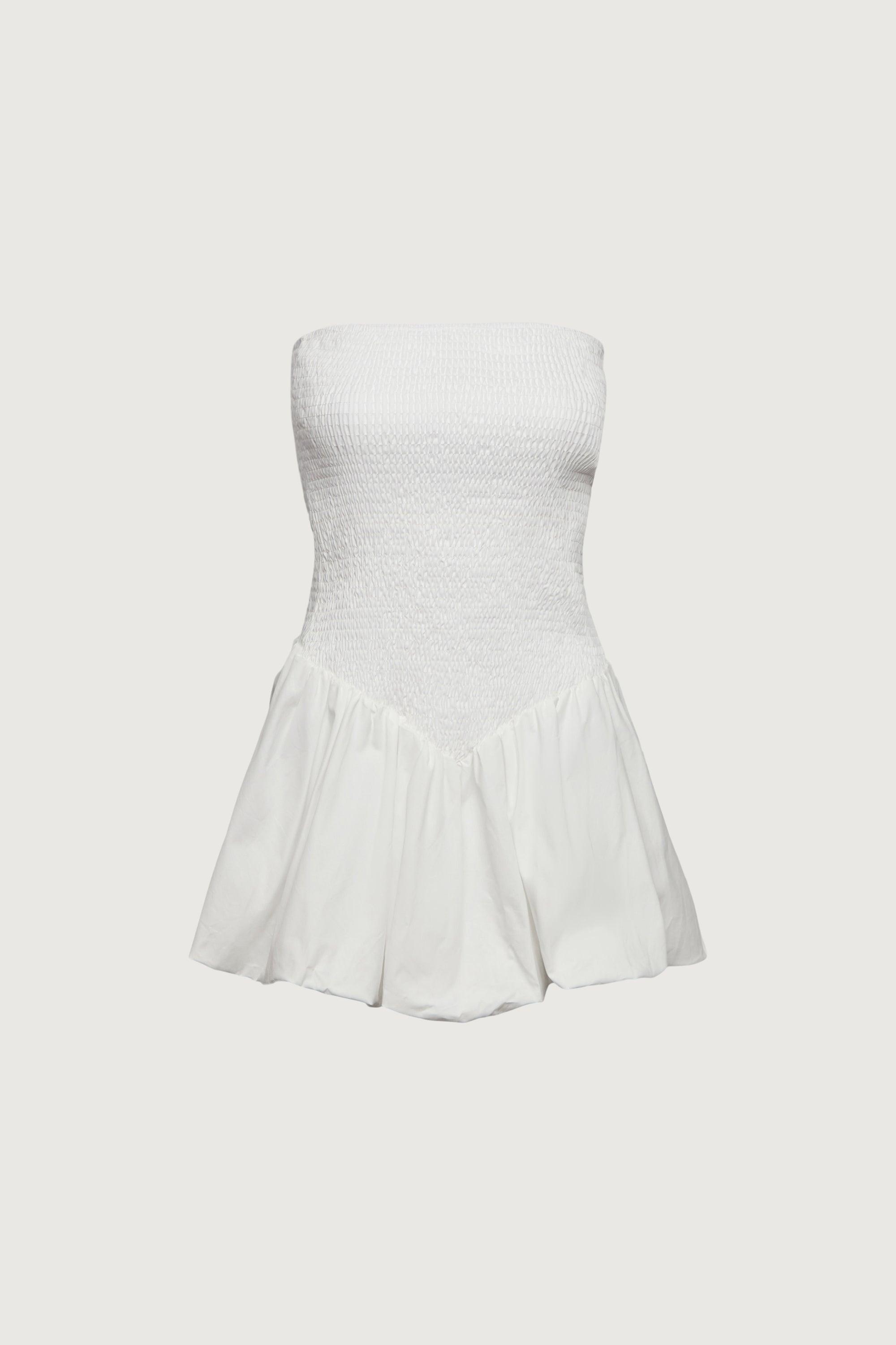 SMOCKED TUBE MINI DRESS by OAK + FORT