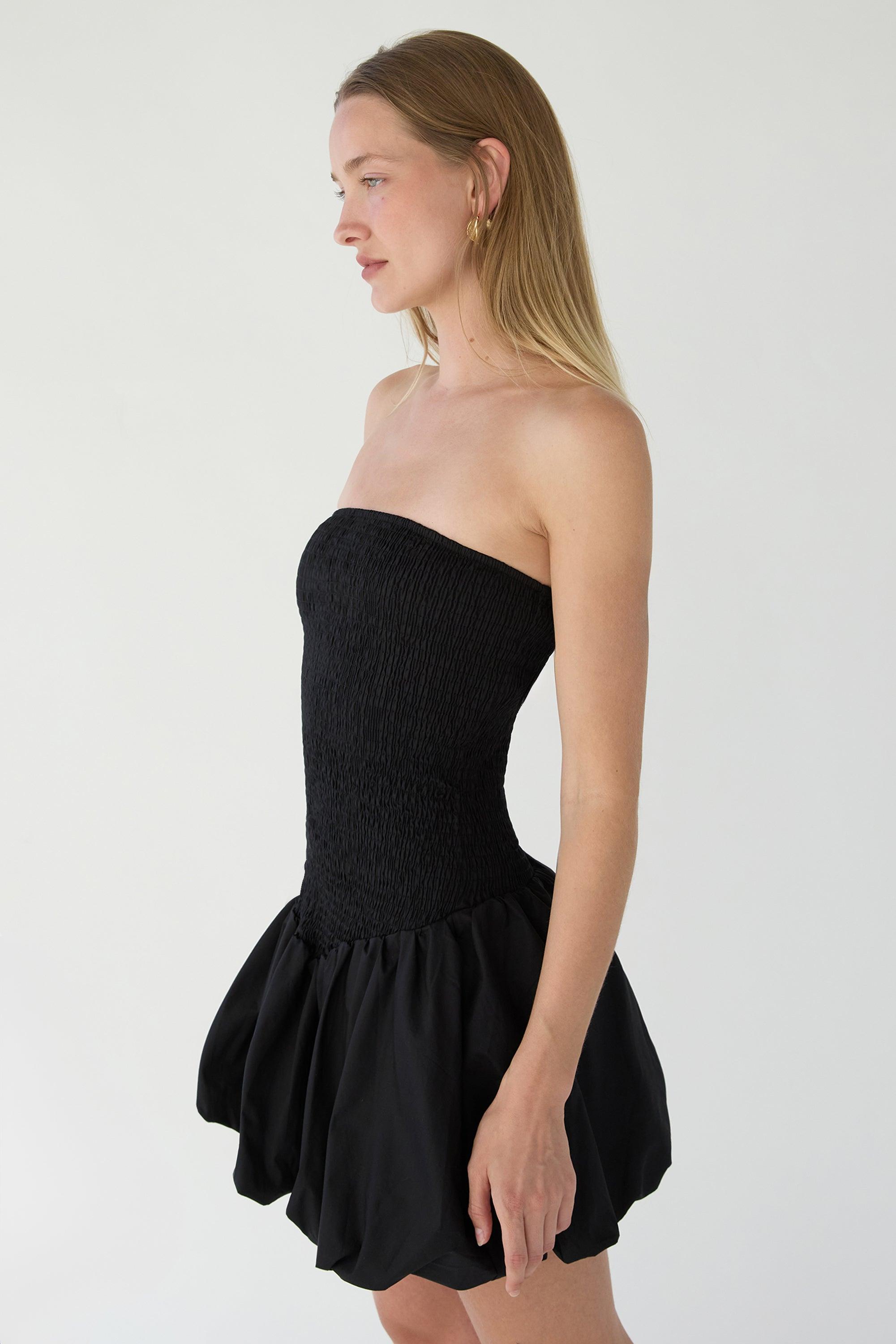 SMOCKED TUBE MINI DRESS by OAK + FORT