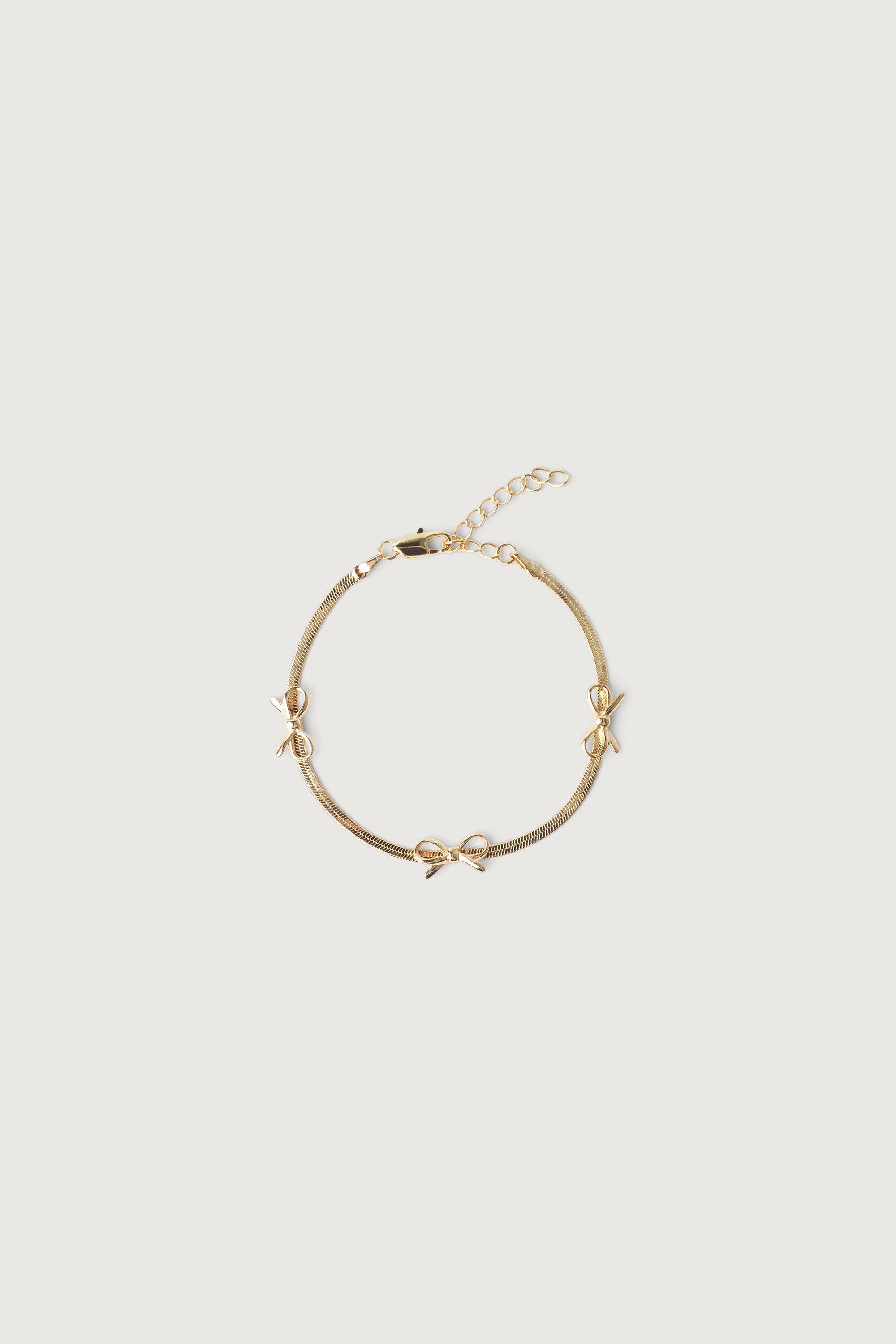 SNAKE CHAIN BRACELET WITH BOWS by OAK + FORT