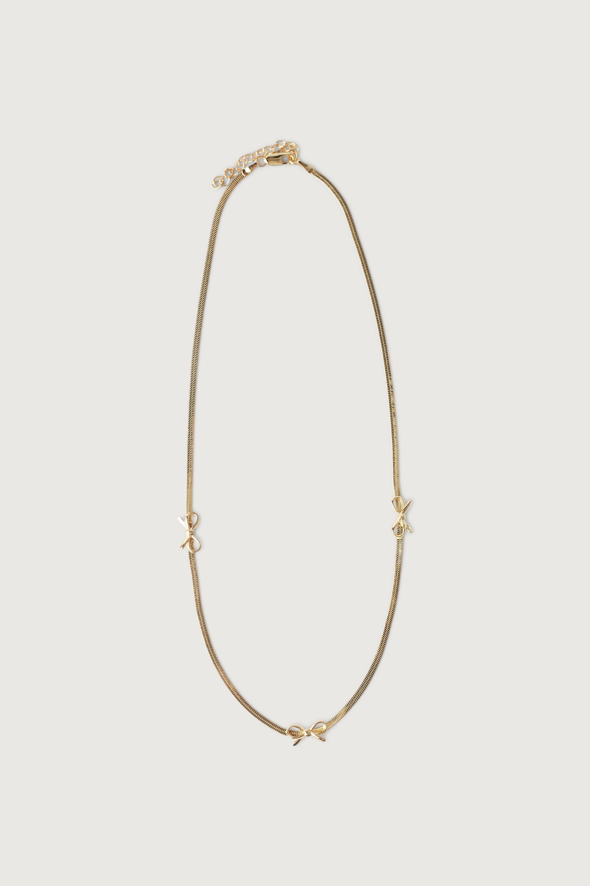 SNAKE CHAIN NECKLACE WITH BOWS by OAK + FORT