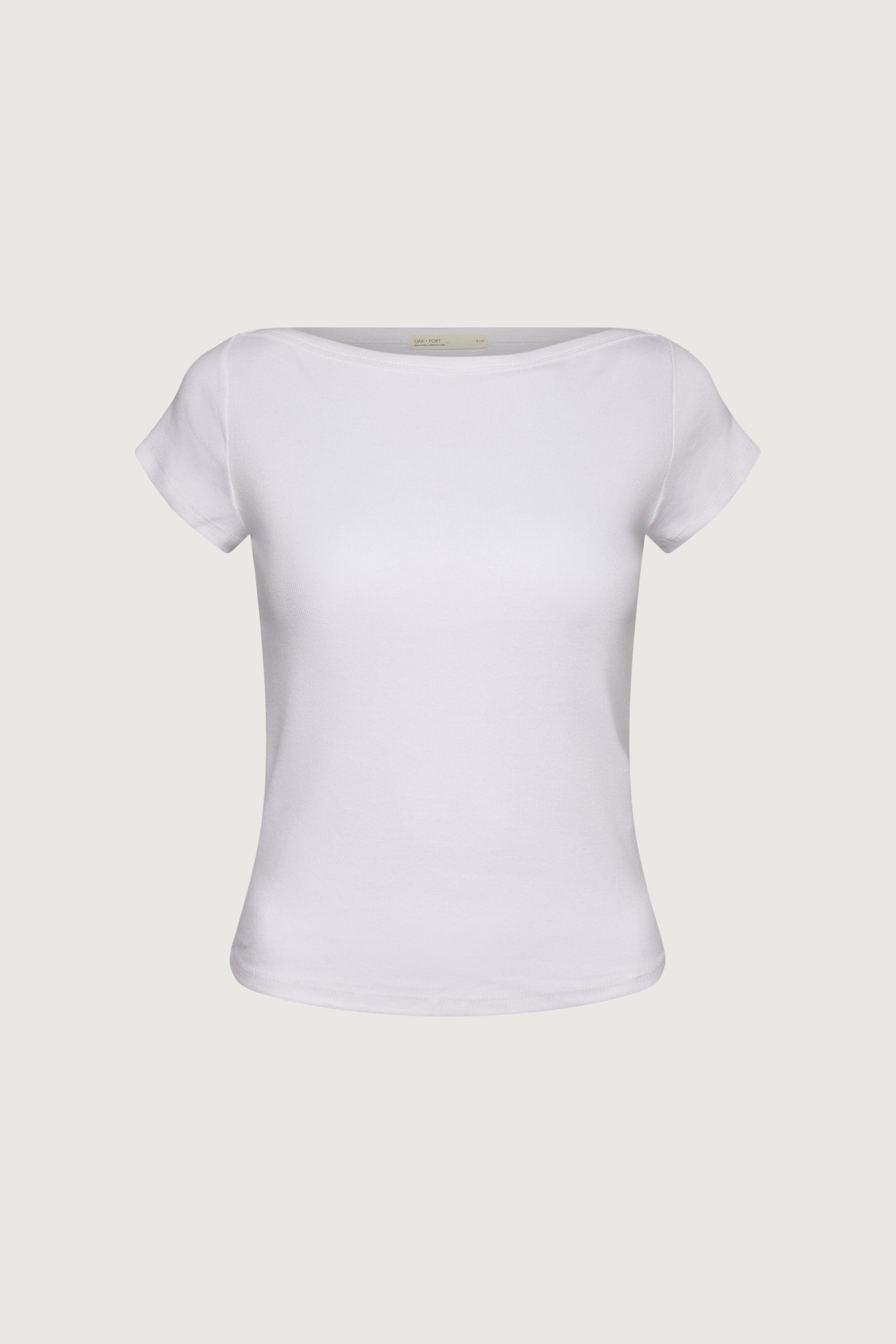 SOFT MODAL RIBBED BOATNECK TOP by OAK + FORT