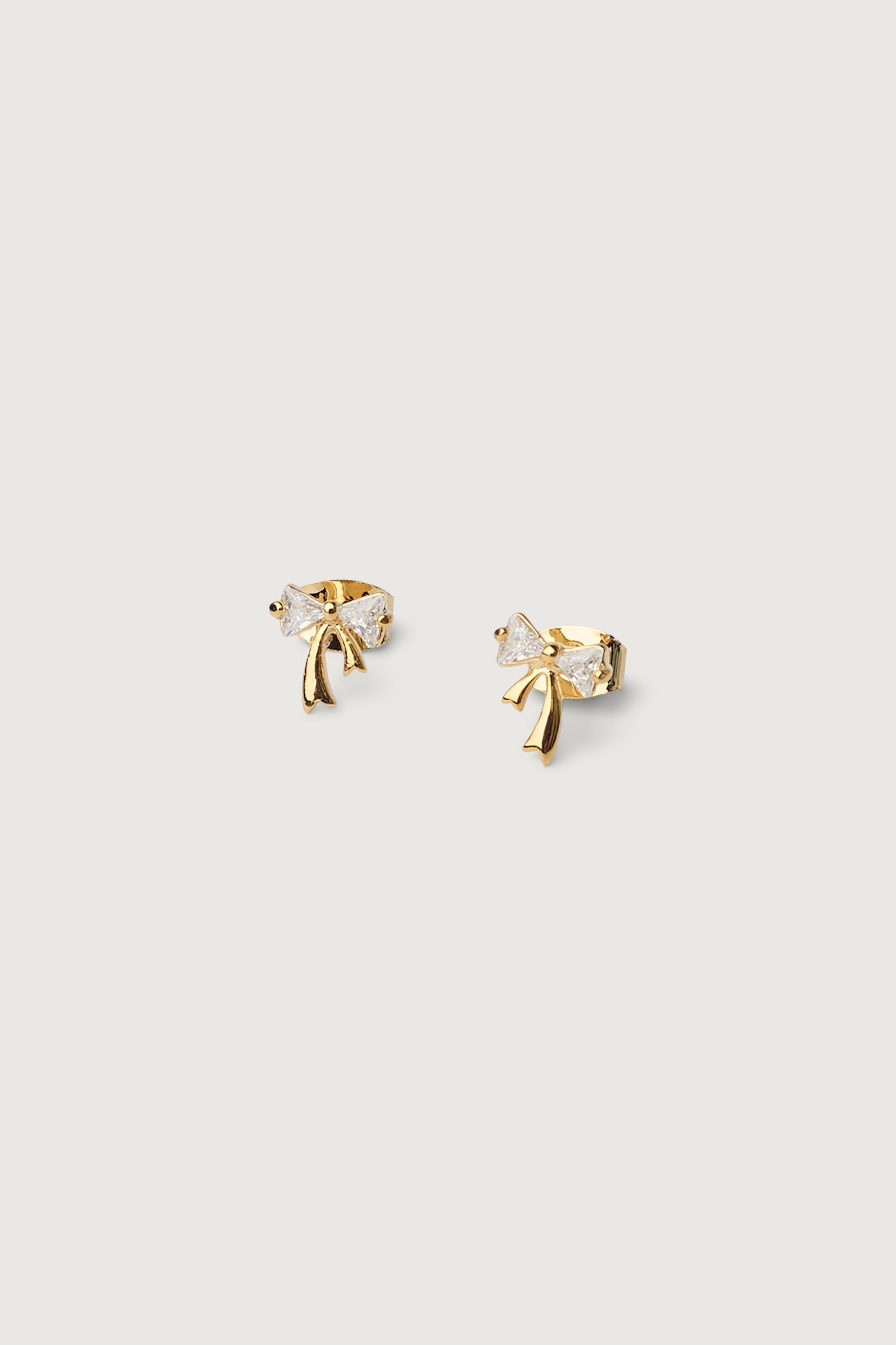 SPARKLY BOW STUD EARRINGS by OAK + FORT