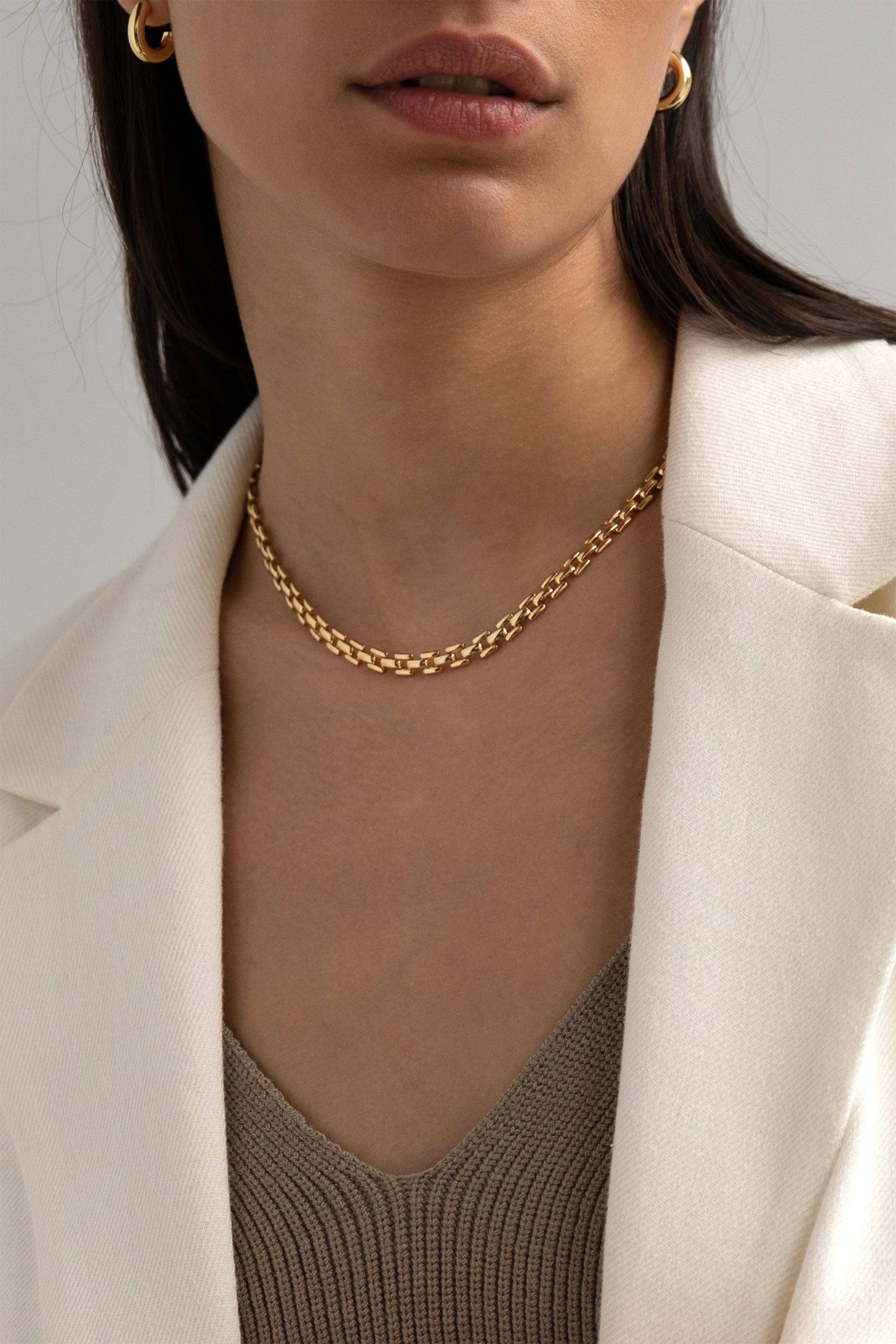 SQUARE CHAIN NECKLACE by OAK + FORT