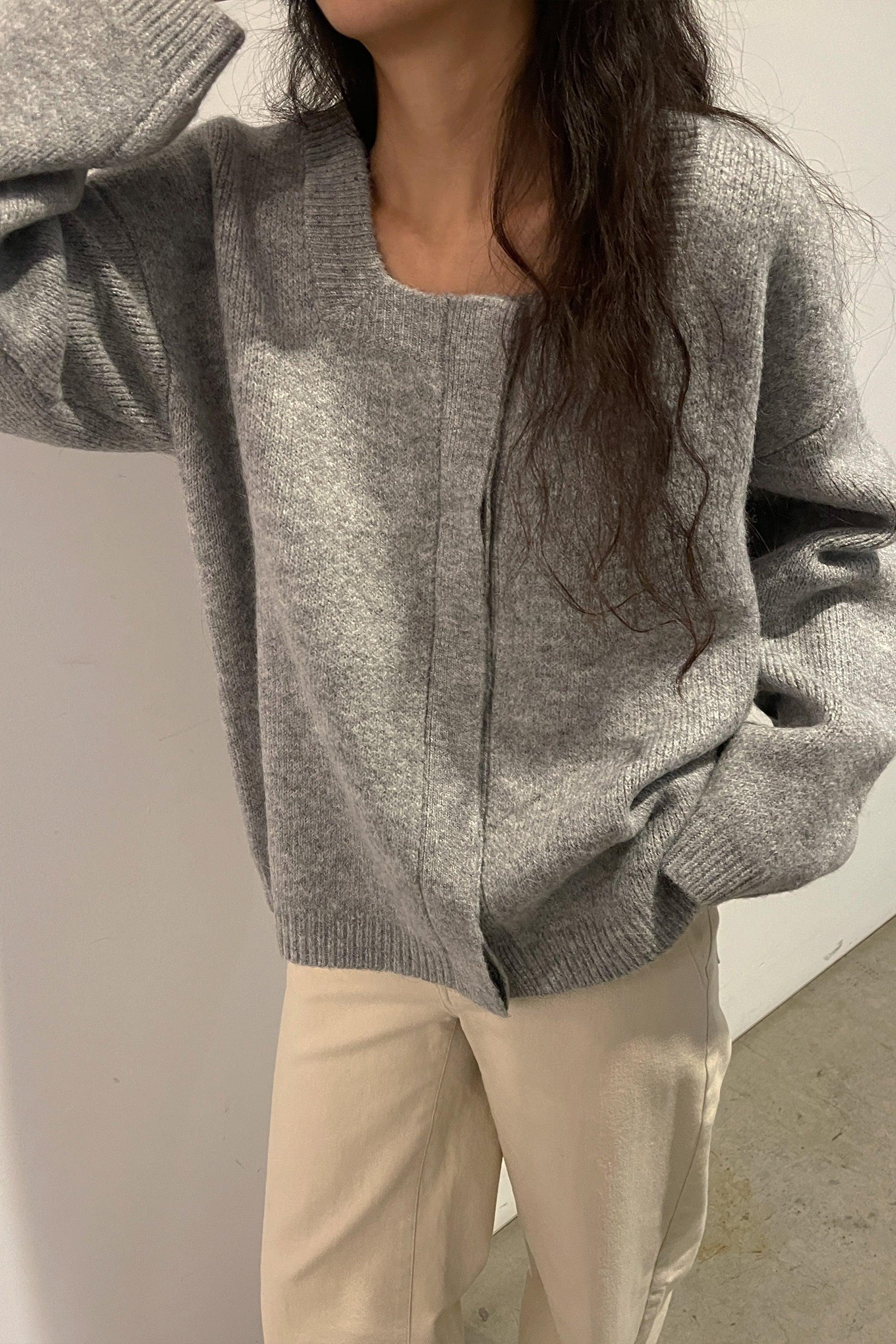 SQUARE NECK CARDIGAN by OAK + FORT