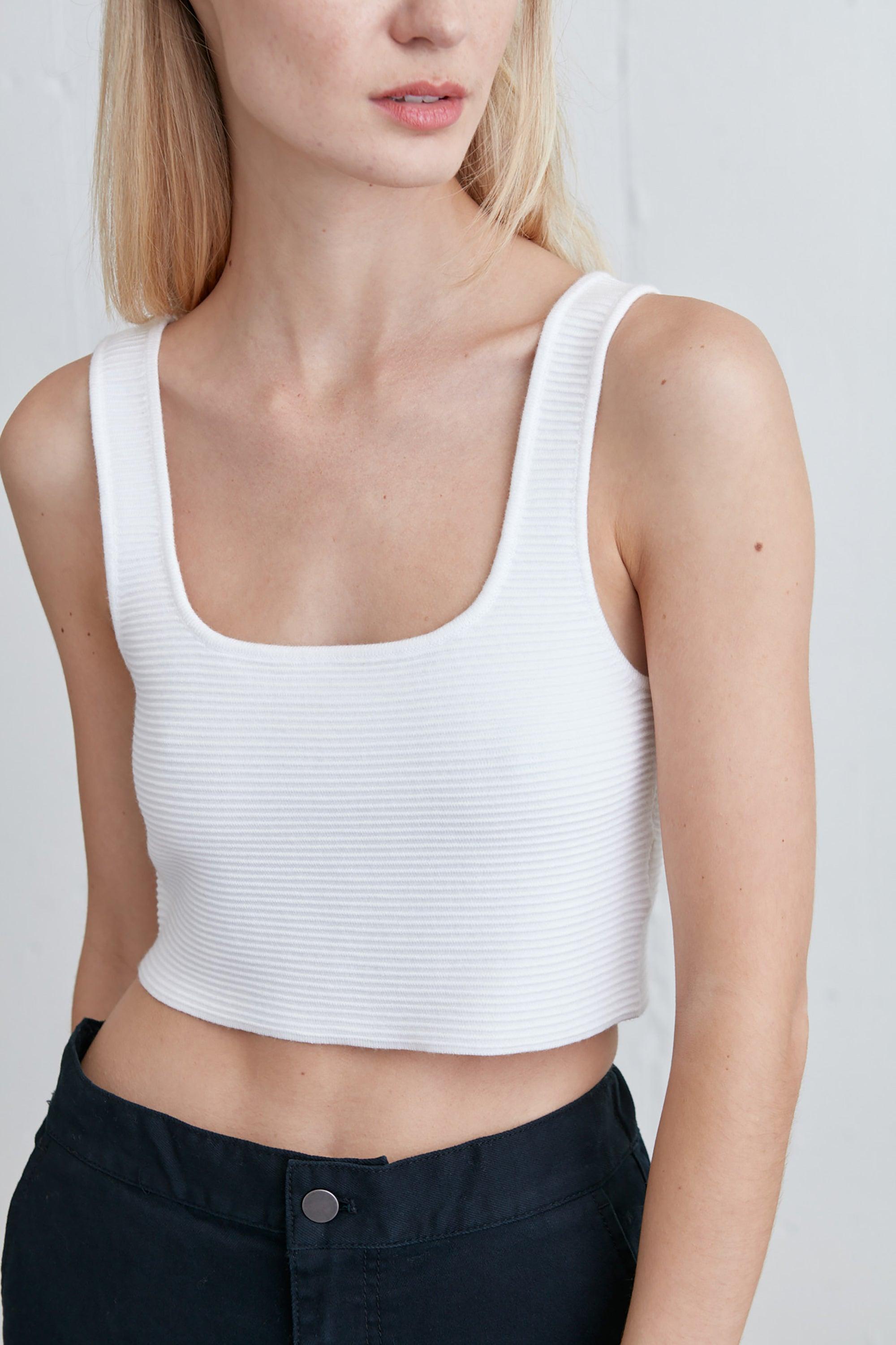 SQUARE NECK KNIT TANK by OAK + FORT