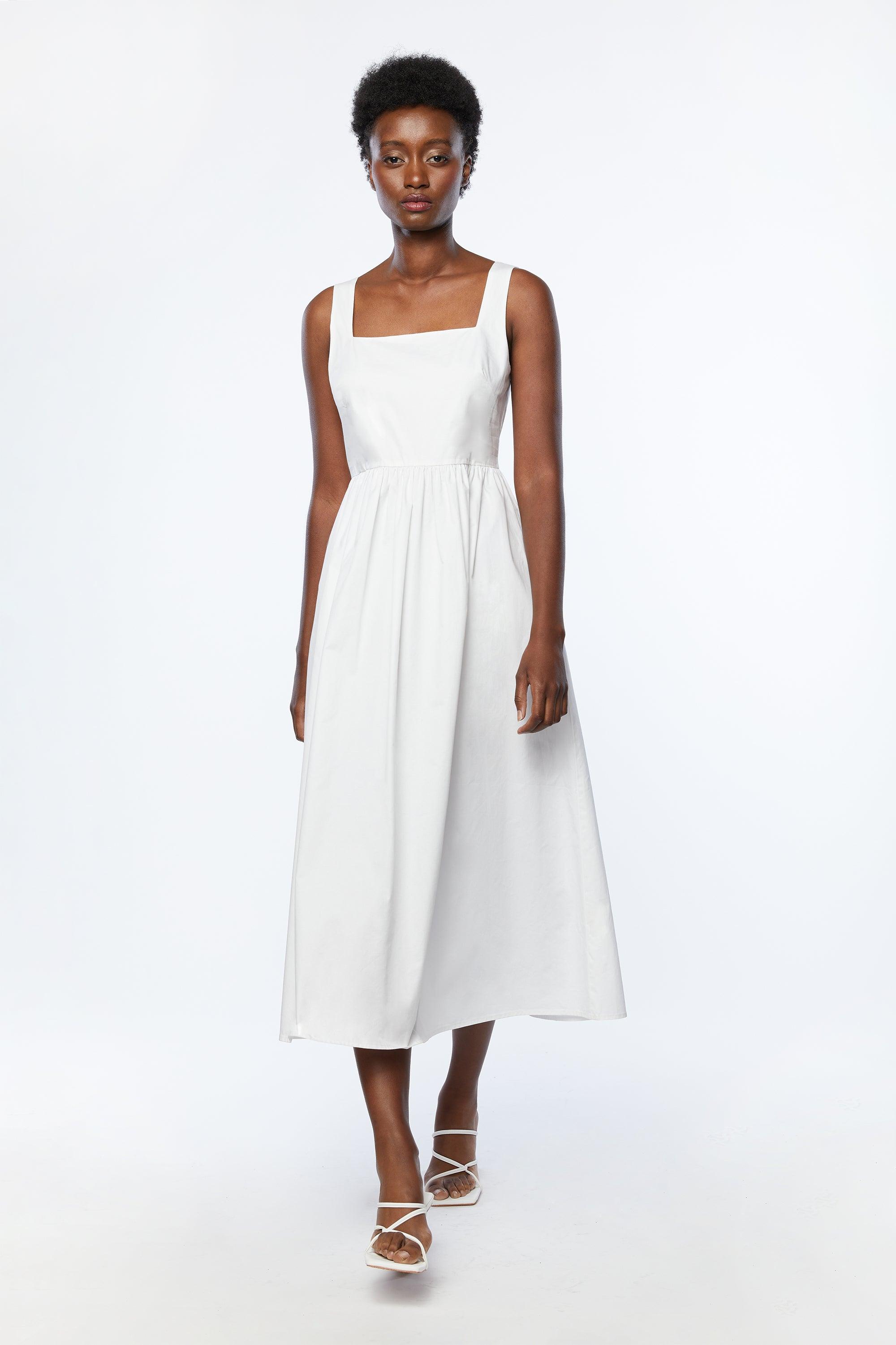 SQUARE NECK MIDI DRESS by OAK + FORT