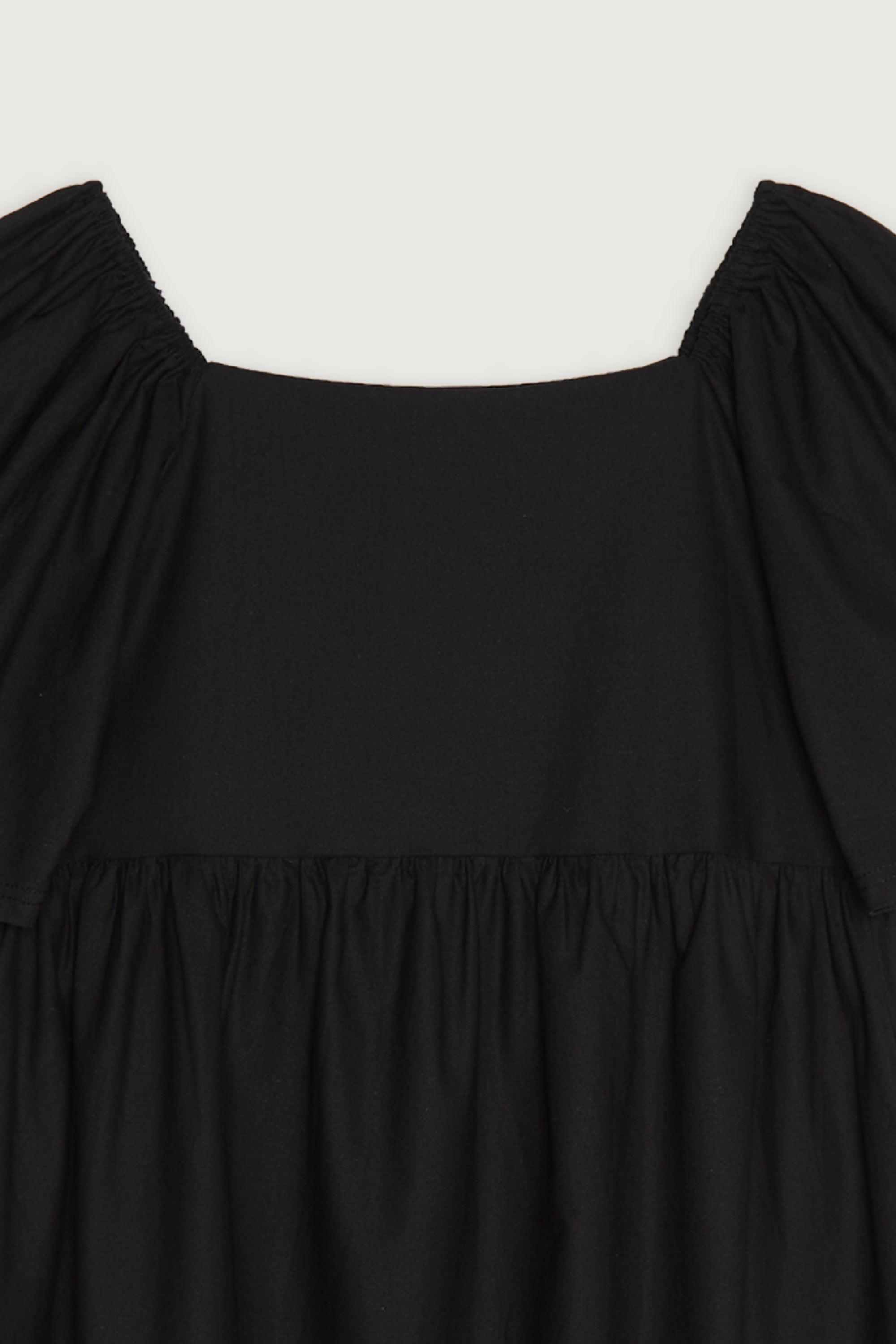 SQUARE NECK PUFF MIDI DRESS by OAK + FORT