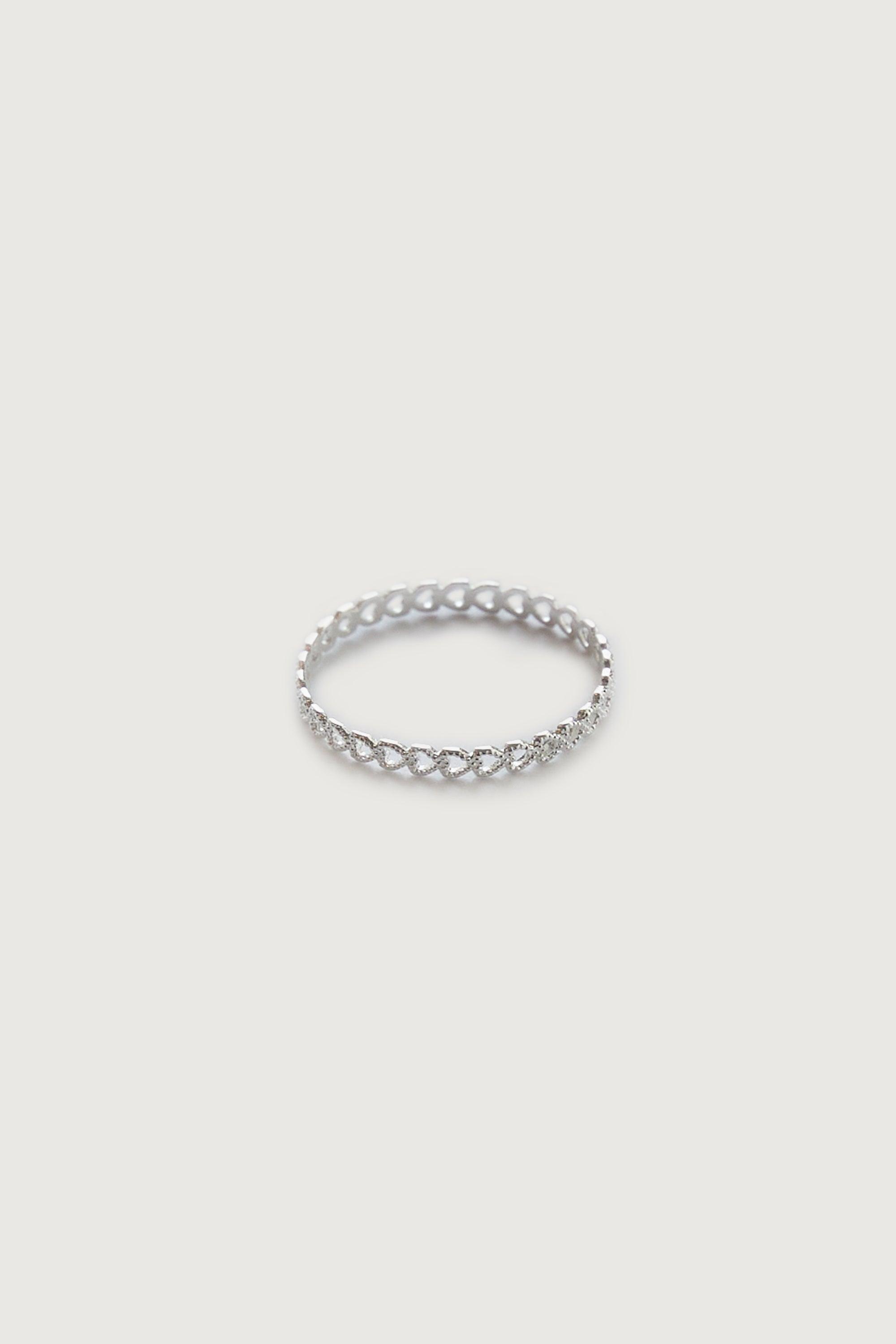 STERLING SILVER HEART CHAIN RING by OAK + FORT
