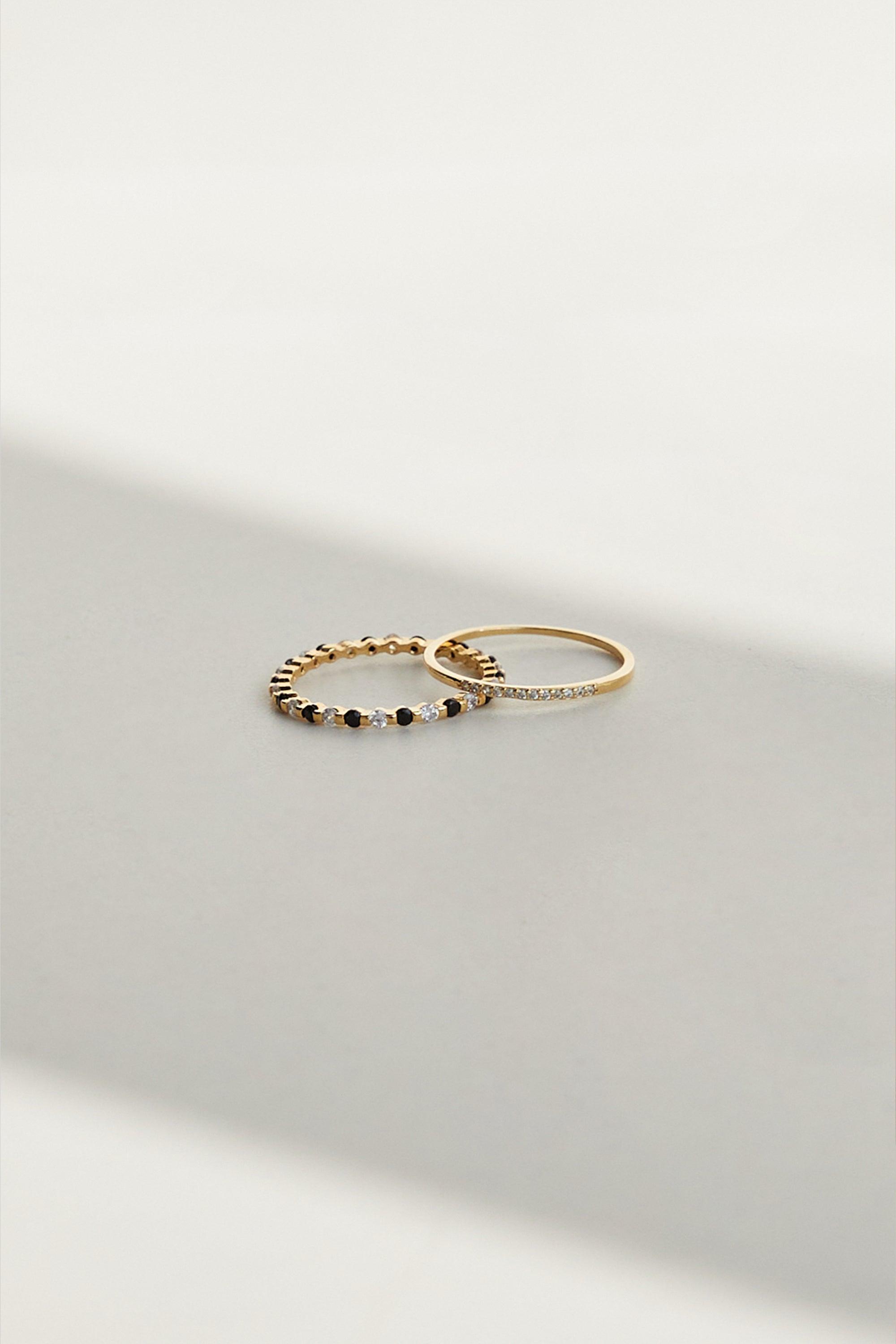 STERLING SILVER RING WITH STONE DETAIL by OAK + FORT