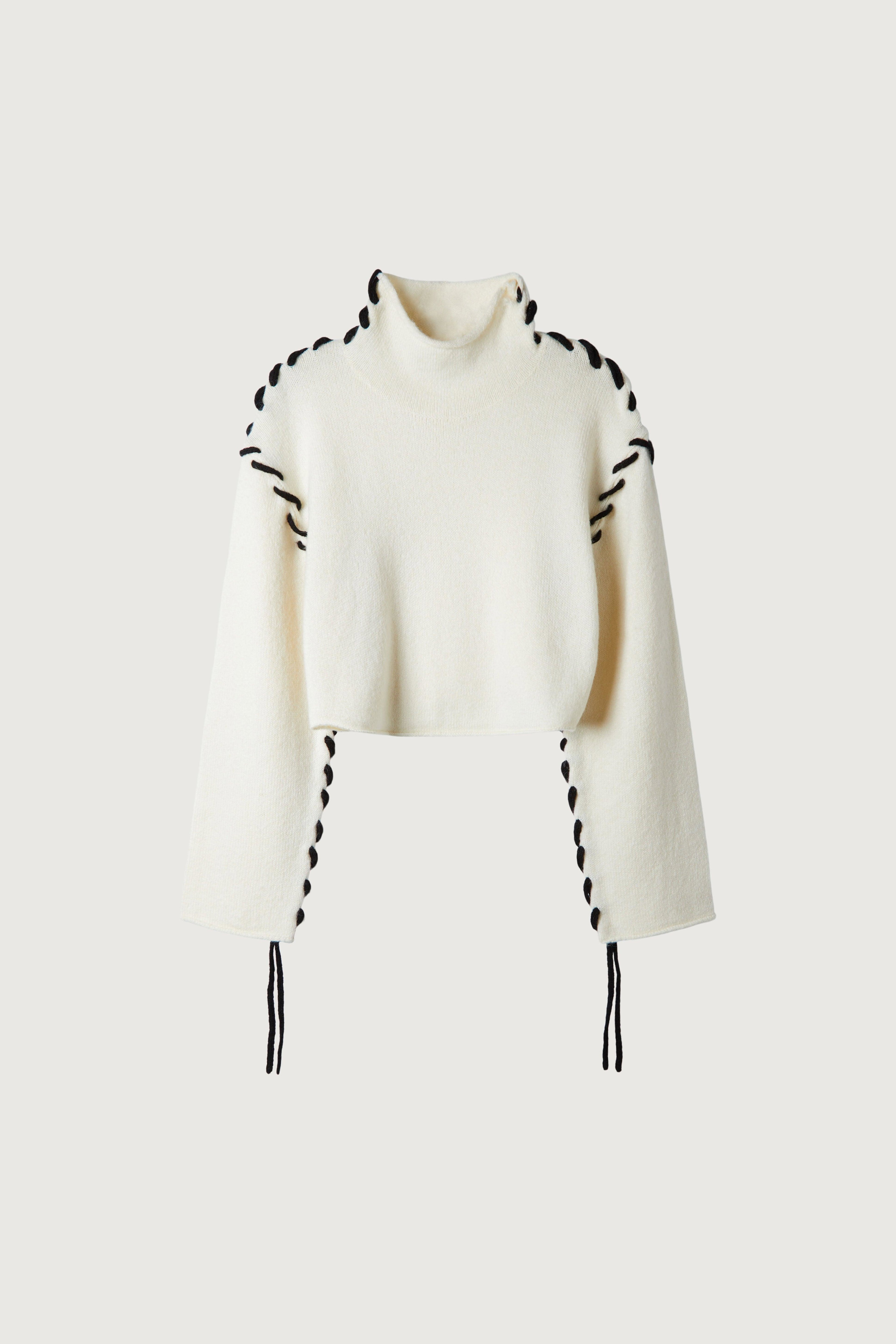 STITCH DETAIL TURTLENECK SWEATER by OAK + FORT