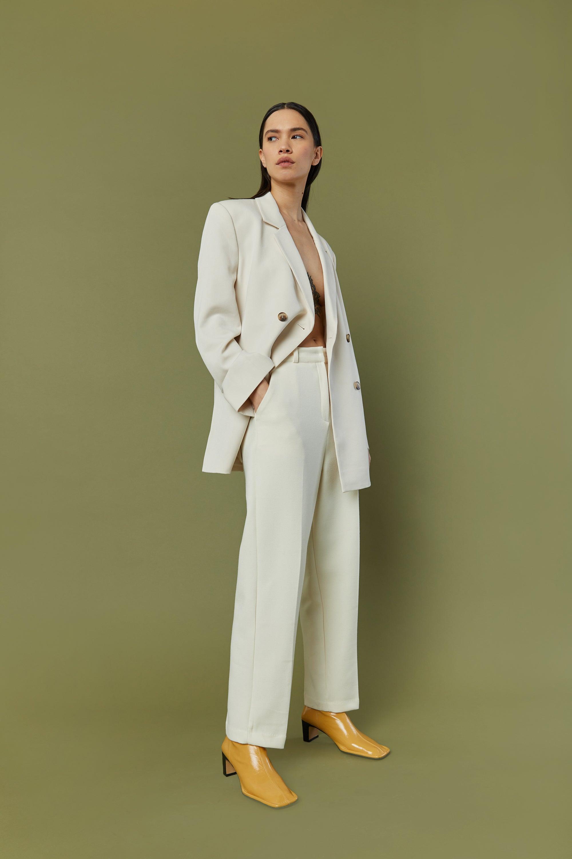 STRAIGHT LEG PANT WITH PLEAT by OAK + FORT