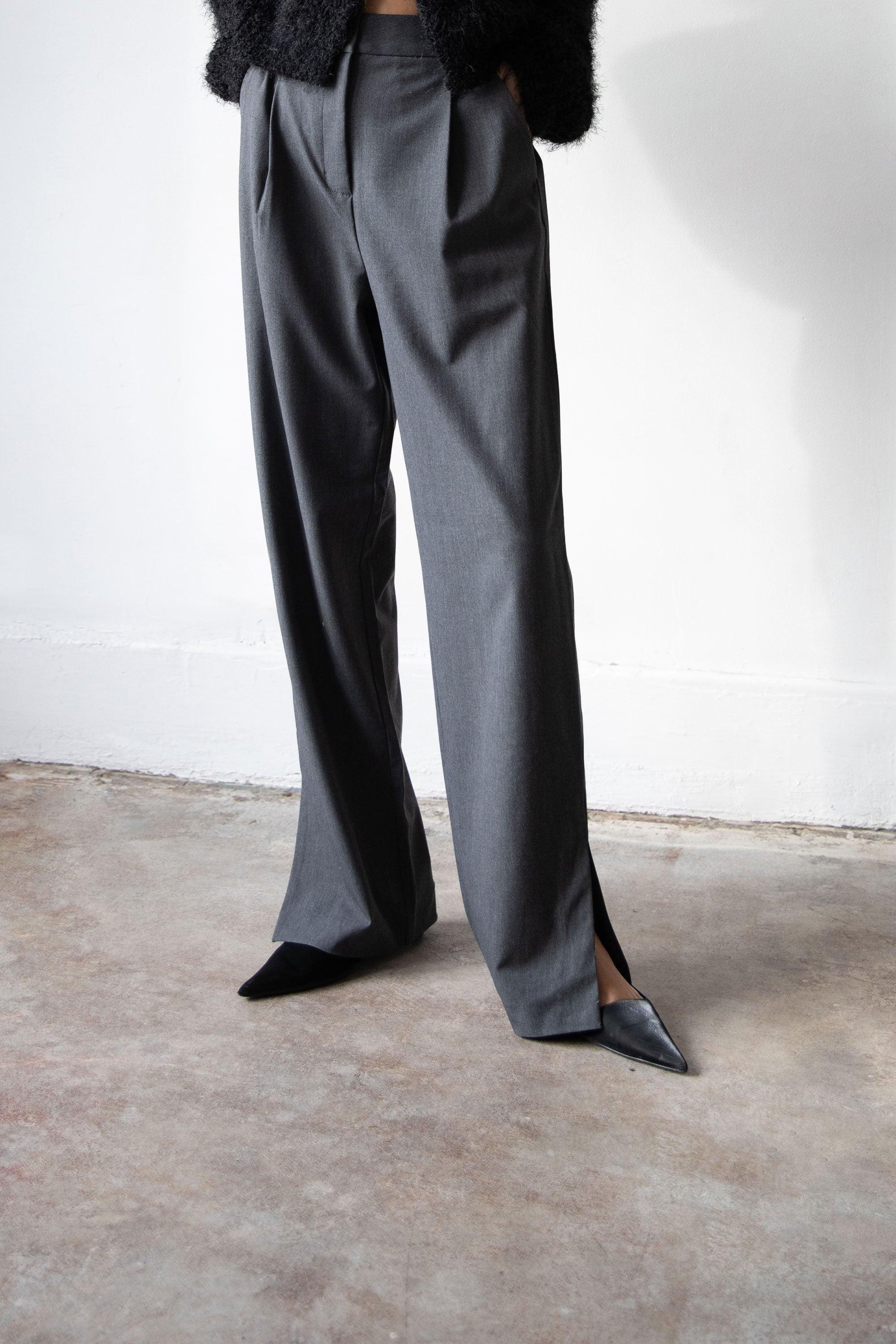 STRAIGHT LEG PANT WITH SIDE SLITS by OAK + FORT
