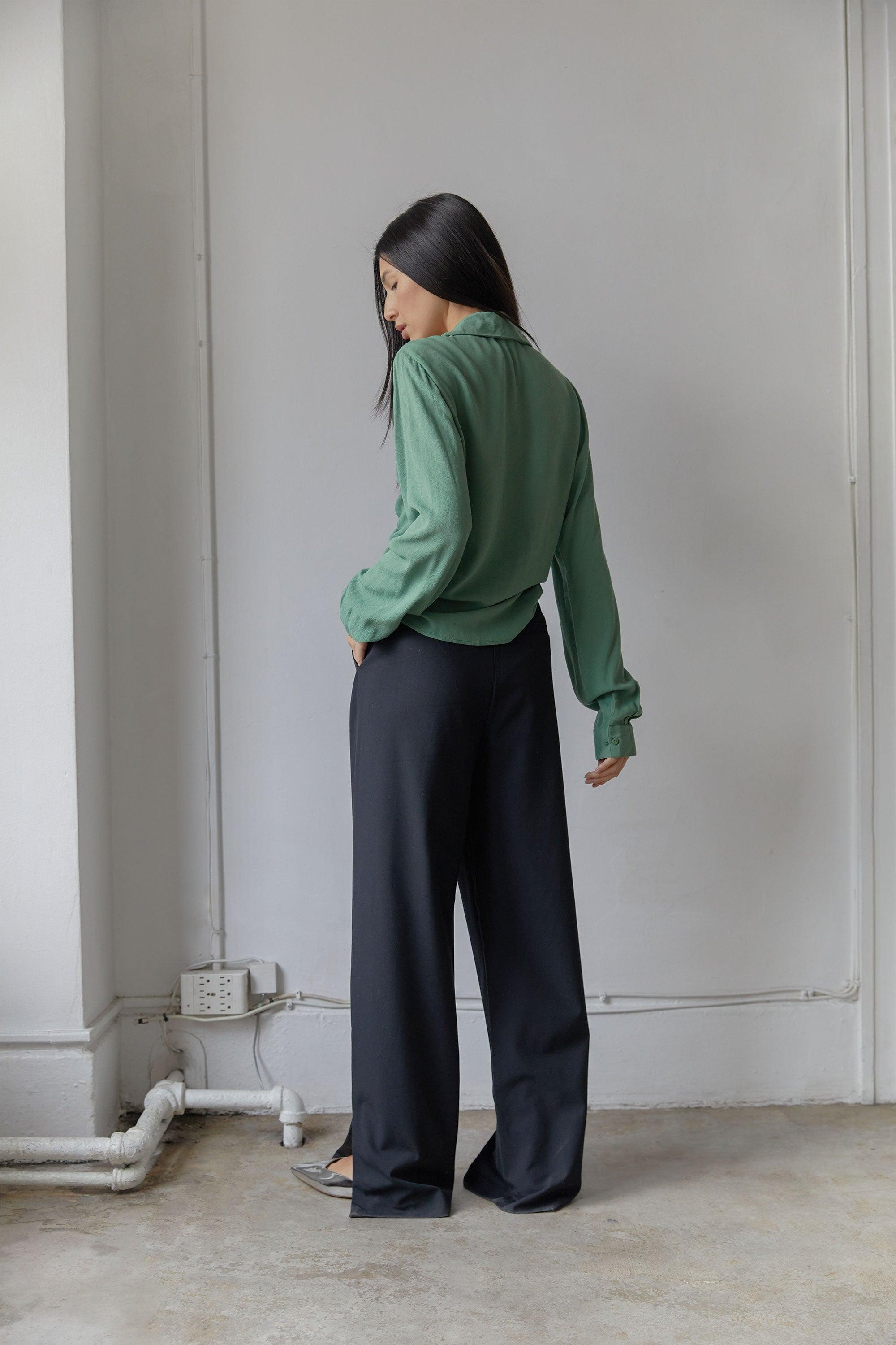 STRAIGHT LEG PANT WITH SIDE SLITS by OAK + FORT