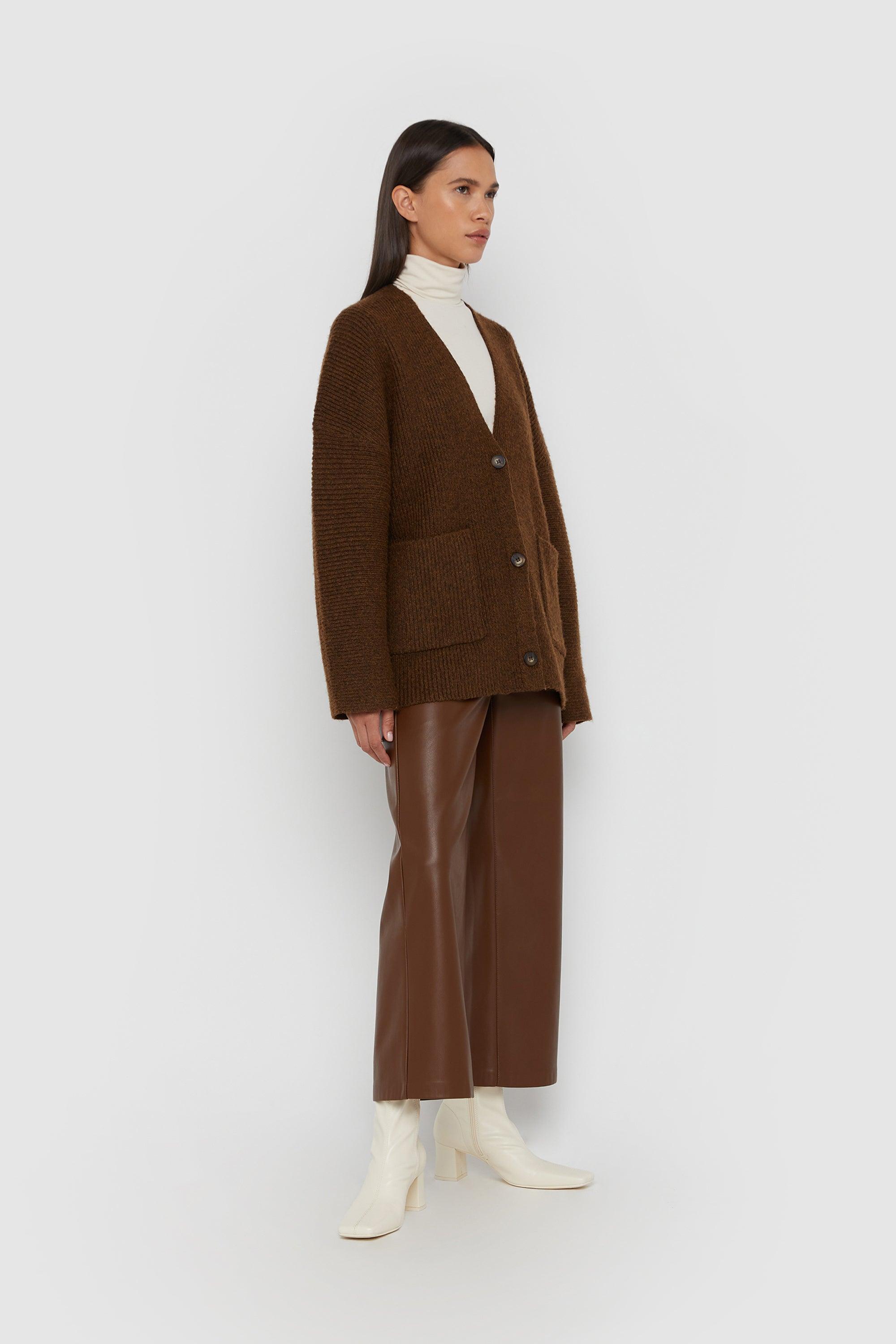 STRAIGHT LEG VEGAN LEATHER PANTS by OAK + FORT