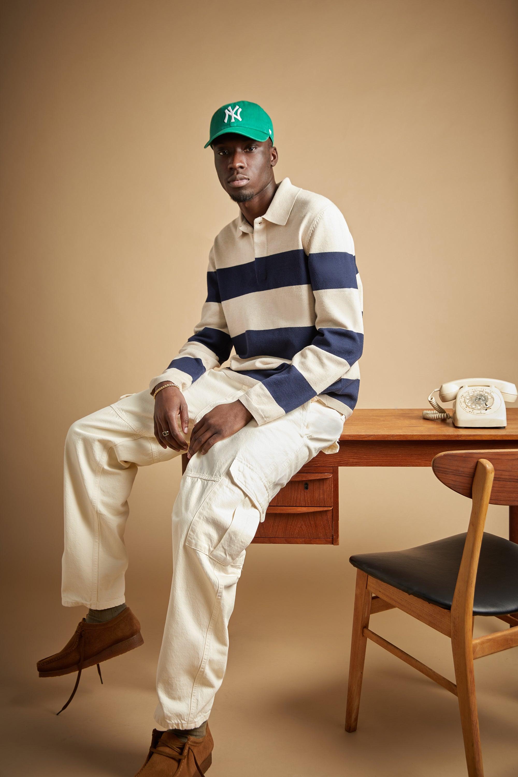 STRIPED COLLARED SWEATER by OAK + FORT