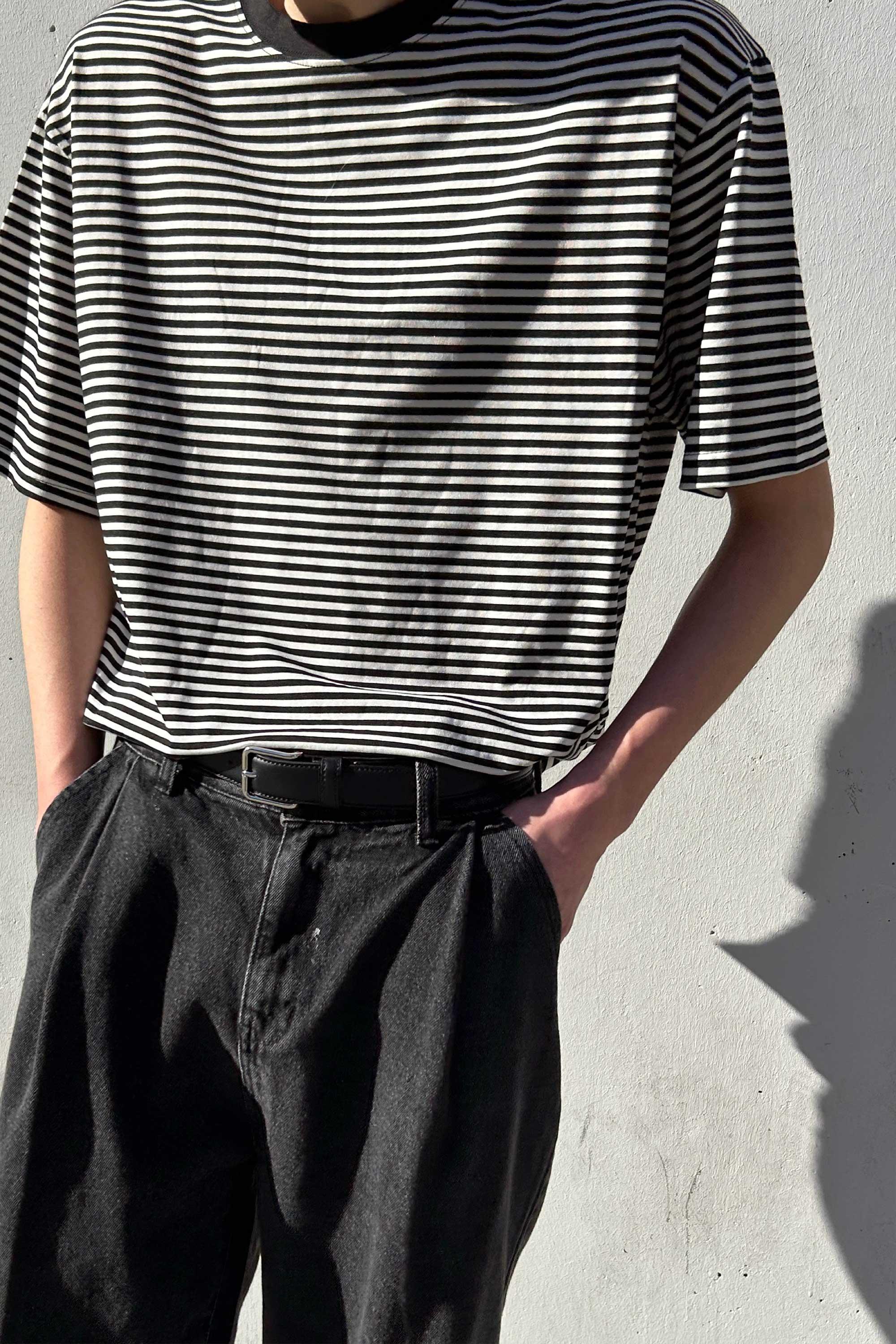 STRIPED CREWNECK TEE by OAK + FORT