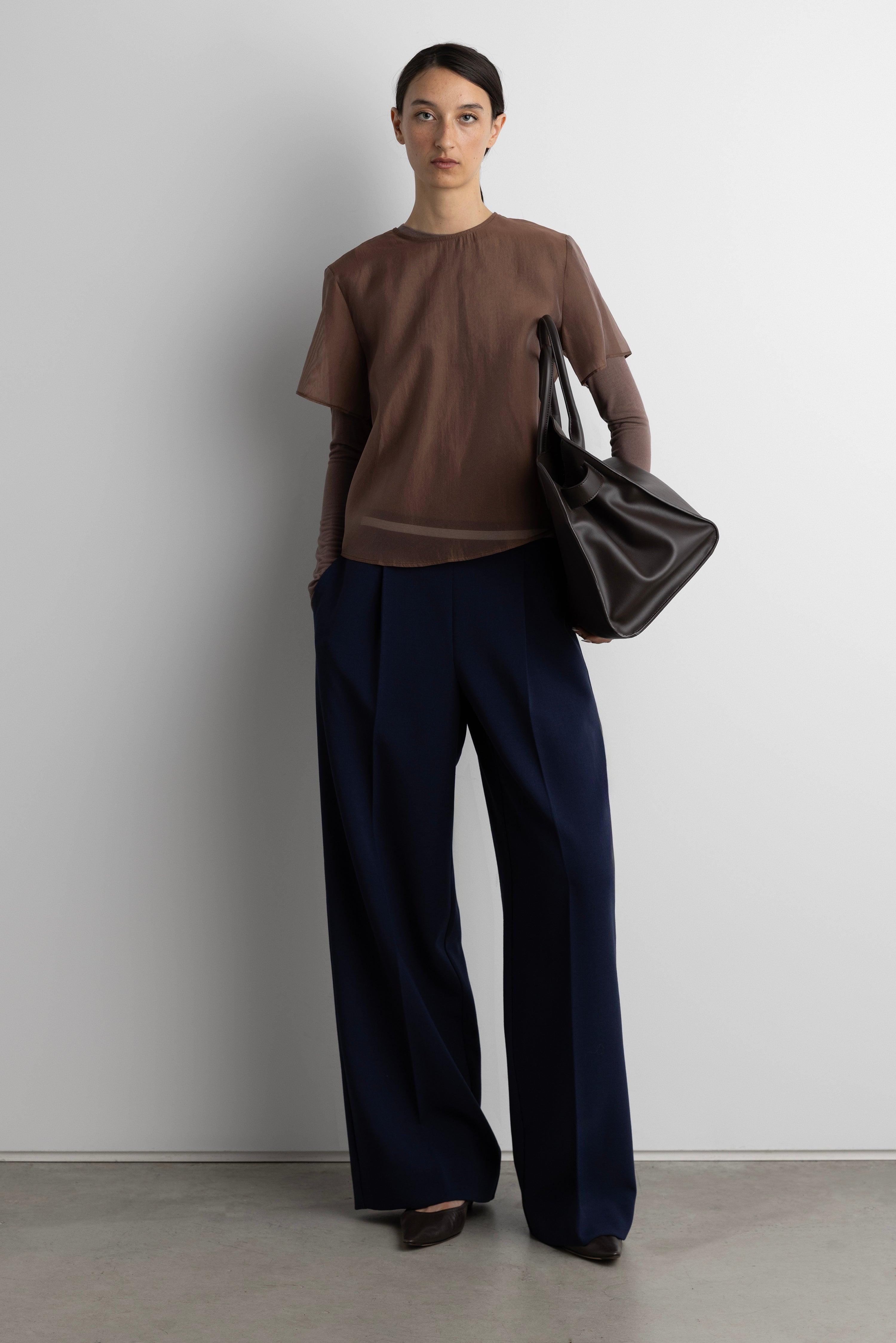 STRIPED ELASTICATED WAIST STRAIGHT LEG PANT by OAK + FORT