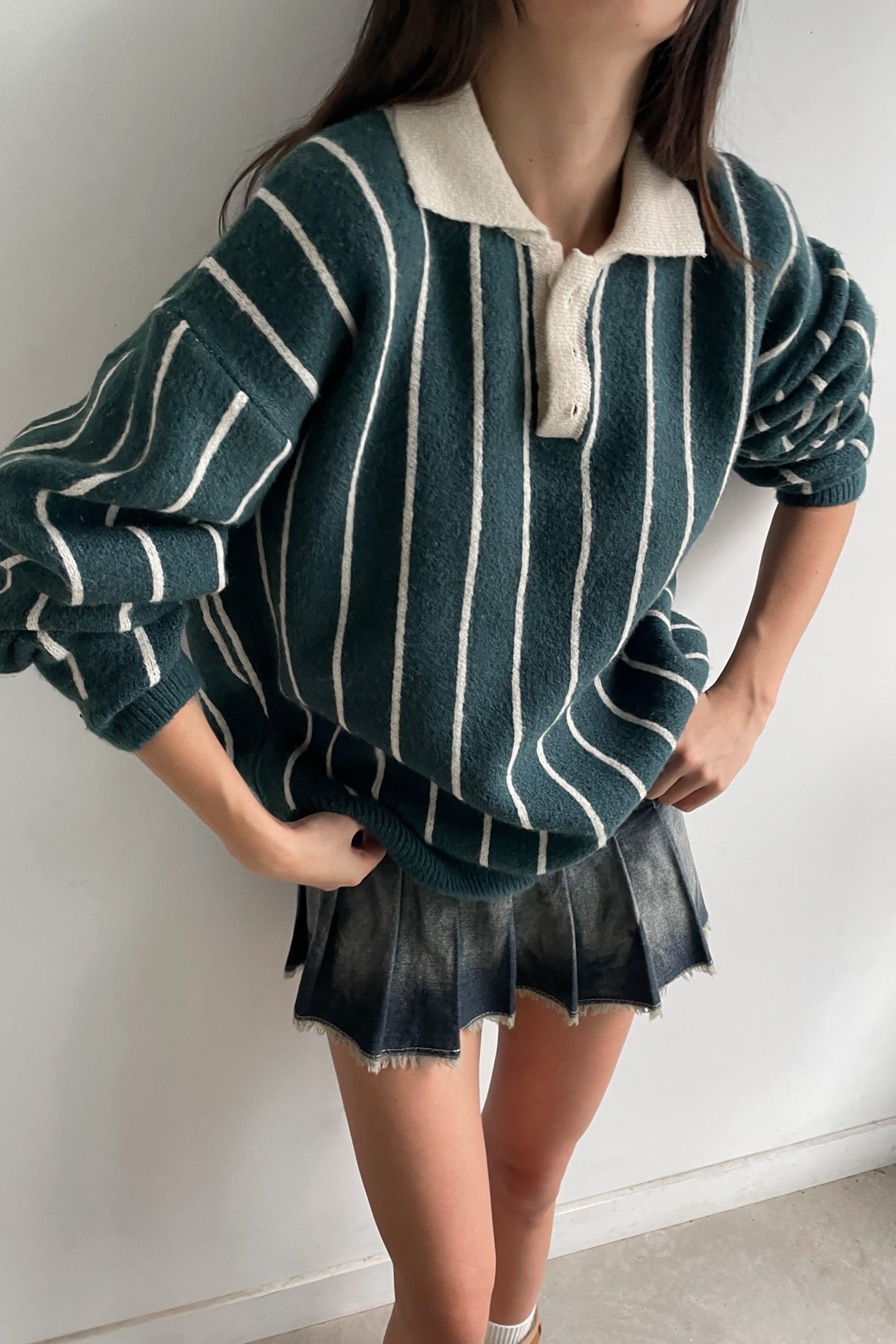 STRIPED RUGBY SWEATER by OAK + FORT