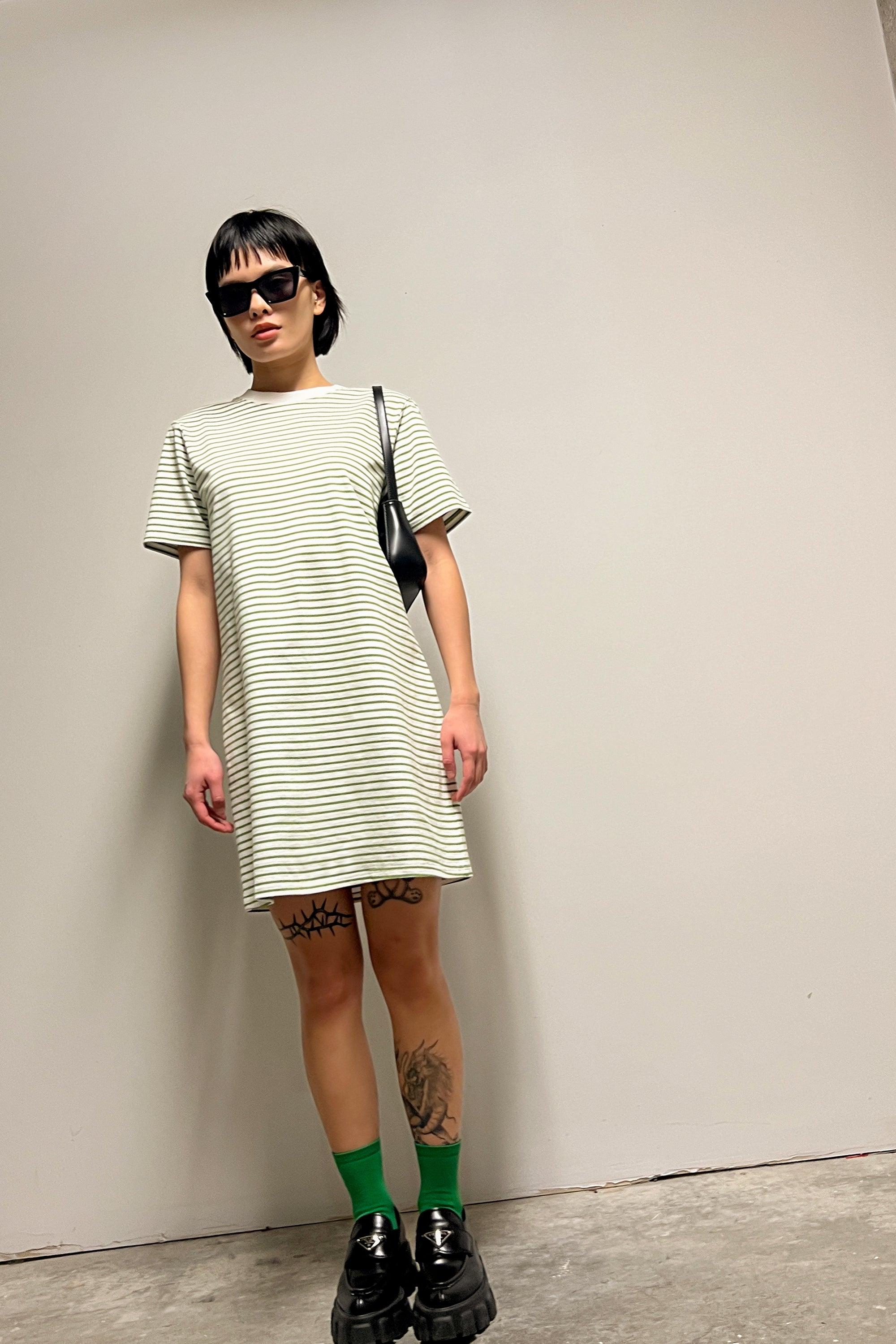 STRIPED T-SHIRT DRESS by OAK + FORT