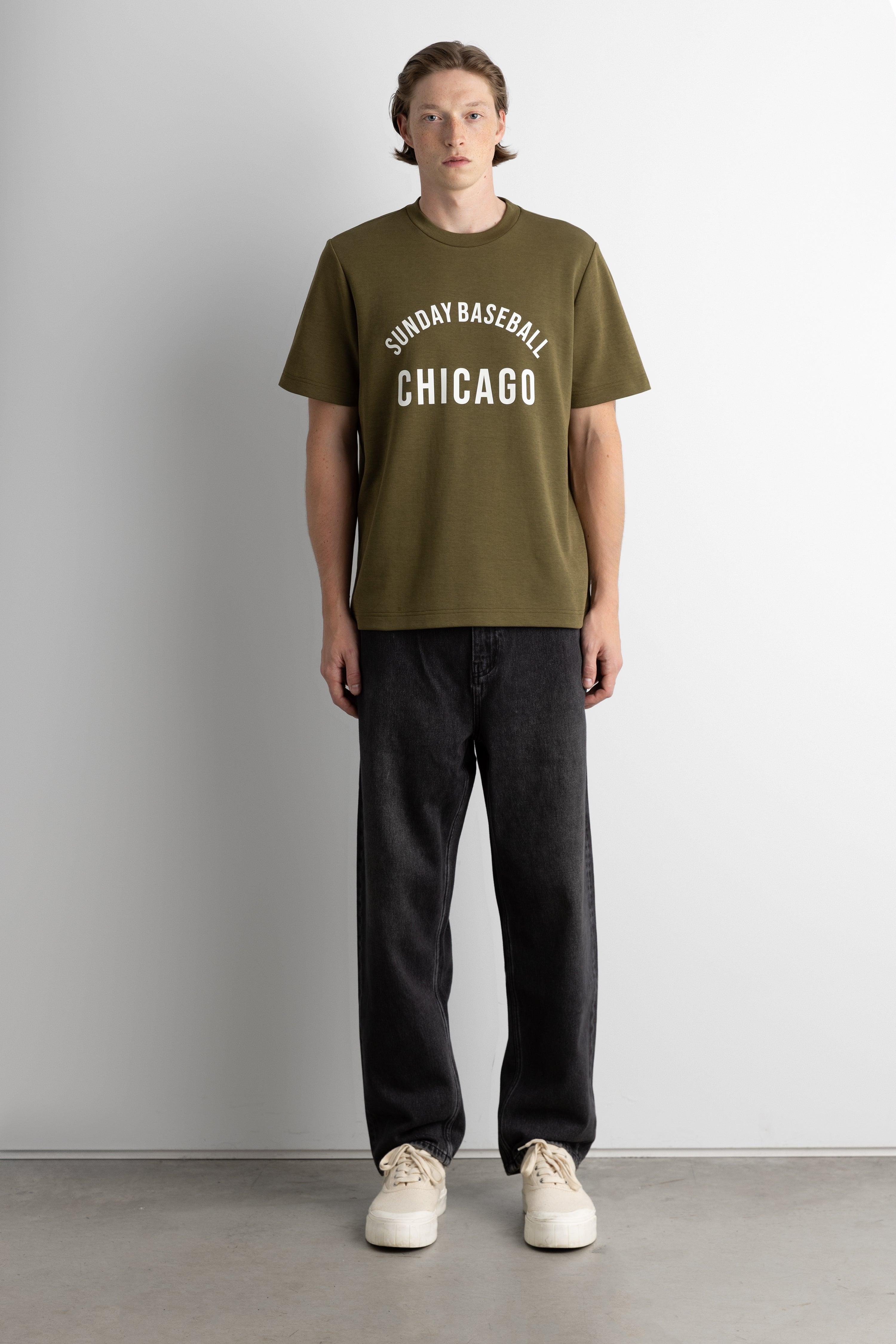 SUNDAY BASEBALL HEAVYWEIGHT CREWNECK T-SHIRT by OAK + FORT