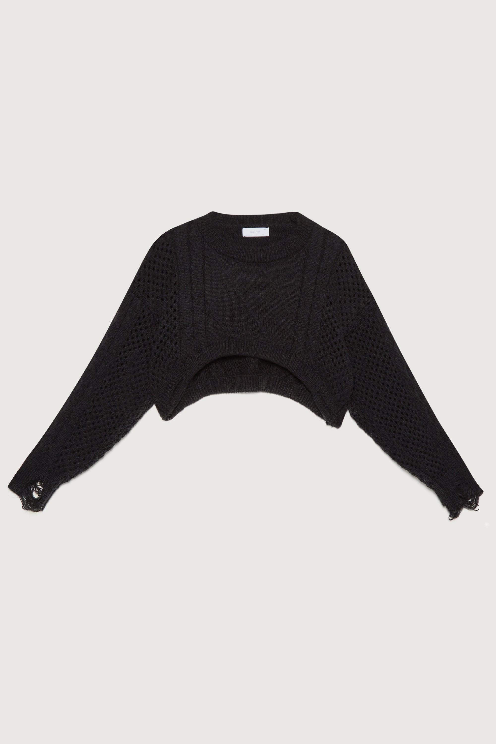 SUPER CROPPED PATTERNED SWEATER by OAK + FORT