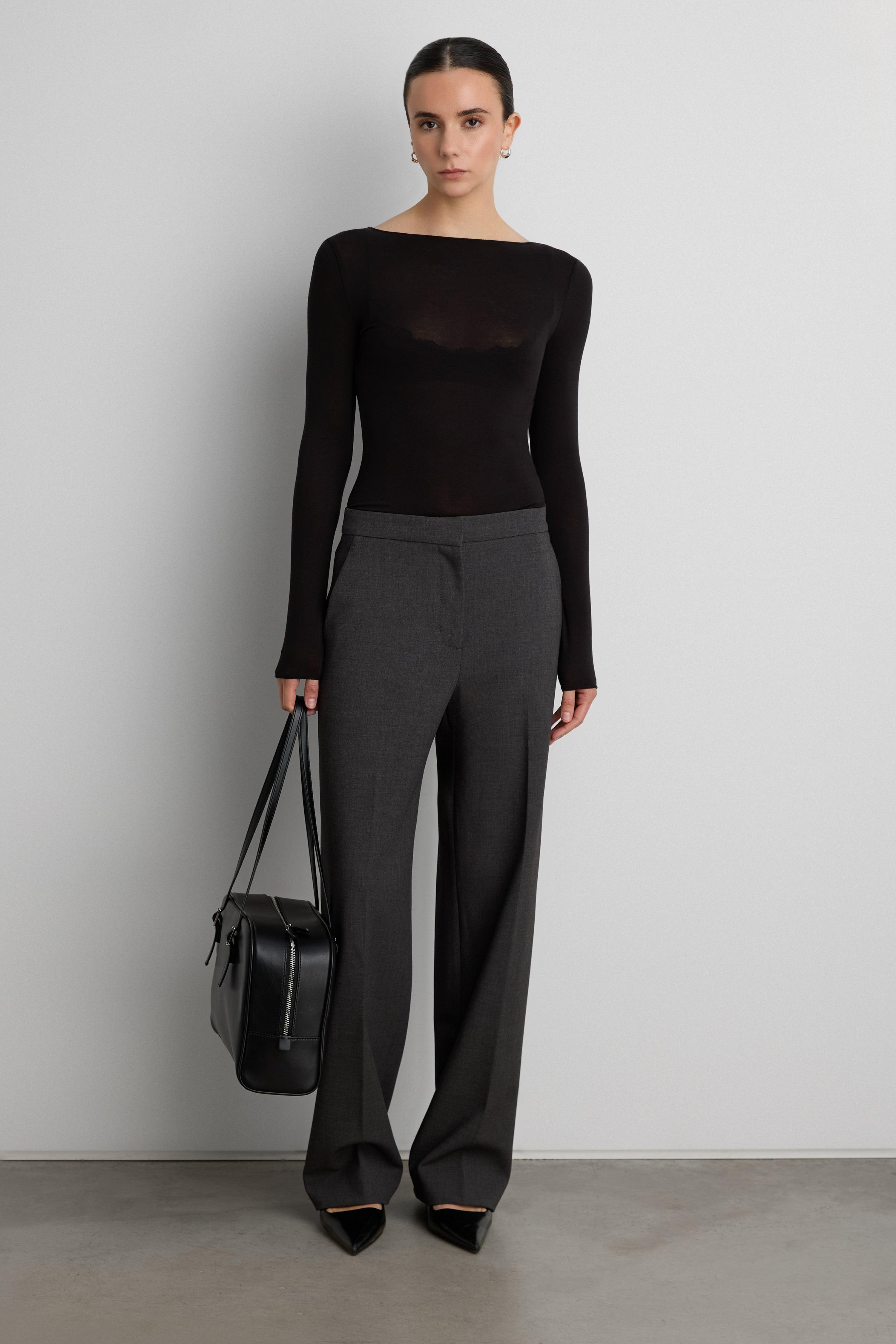 TAILORED HIGH-RISE STRAIGHT LEG PANT by OAK + FORT
