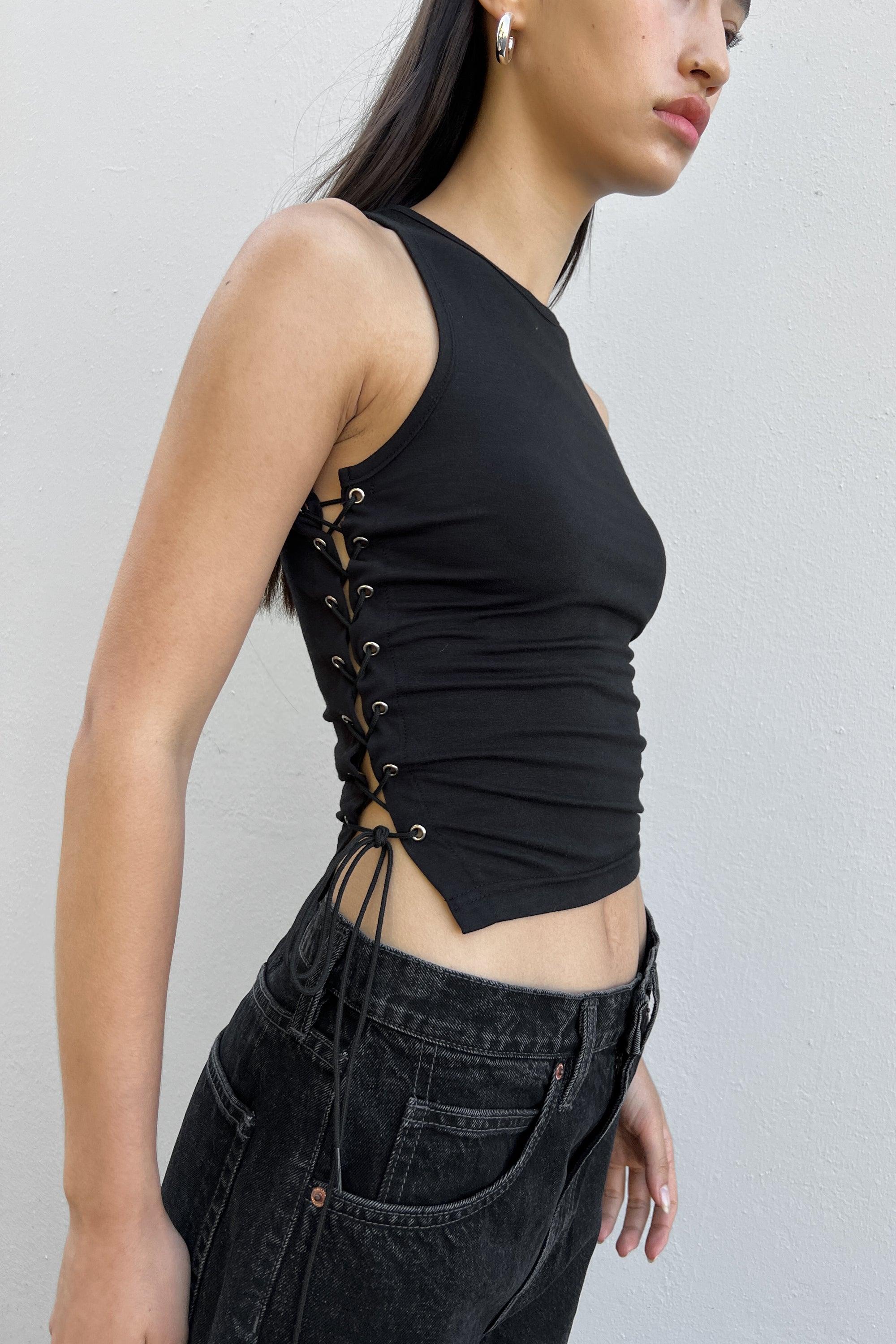 TANK TOP WITH SIDE TIE by OAK + FORT