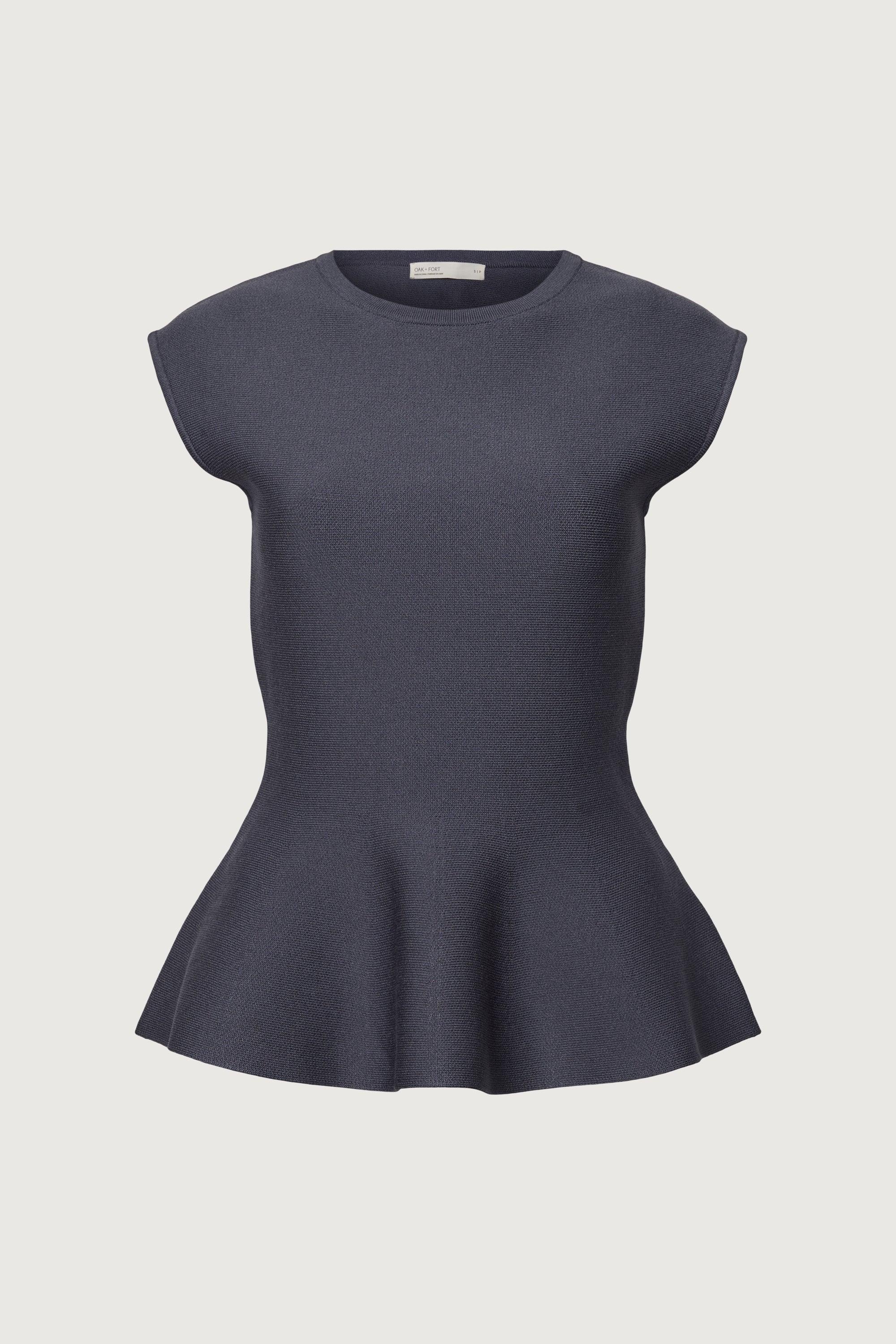 THICK RIBBED PEPLUM TOP by OAK + FORT
