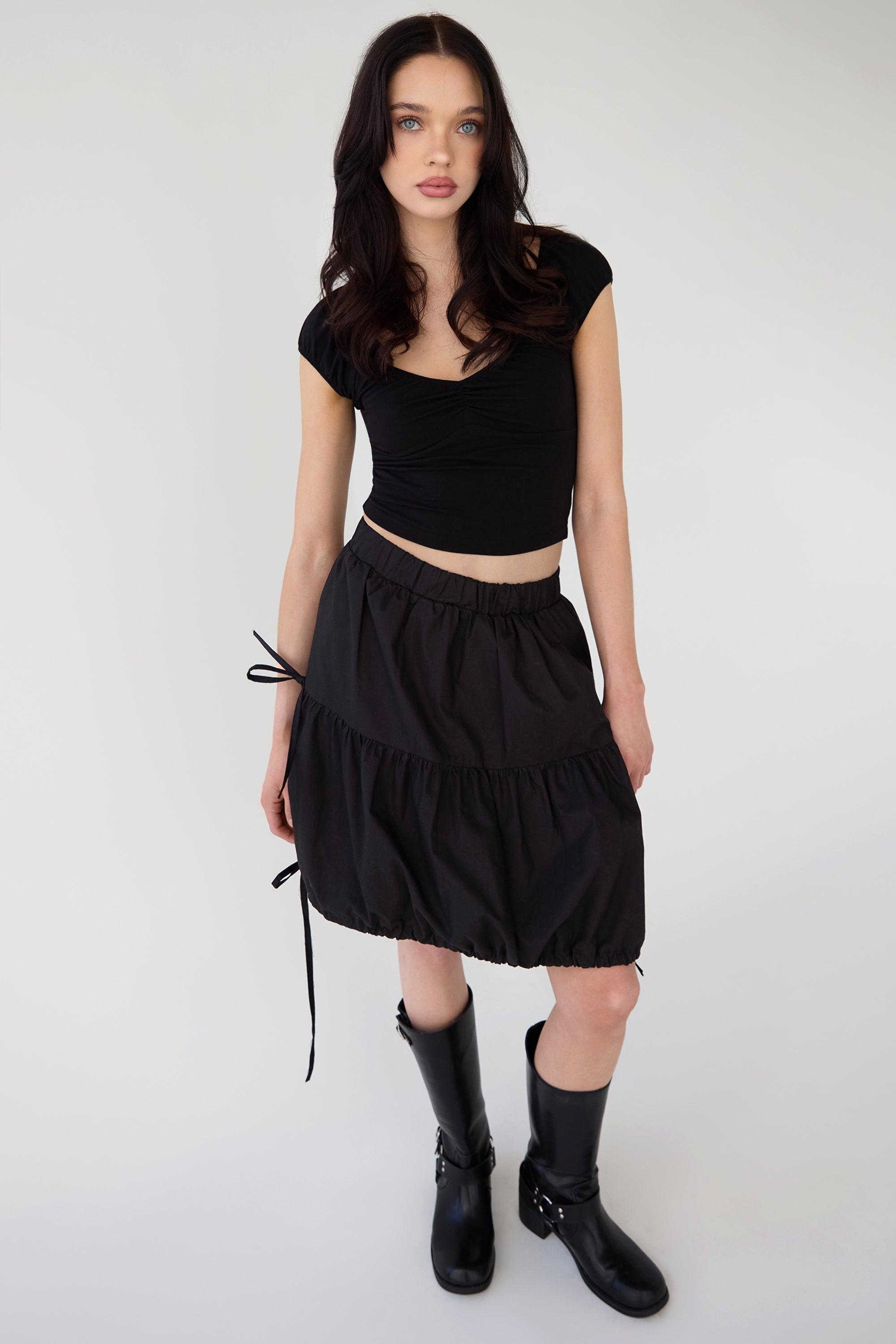 TIERED BOW MINI SKIRT by OAK + FORT